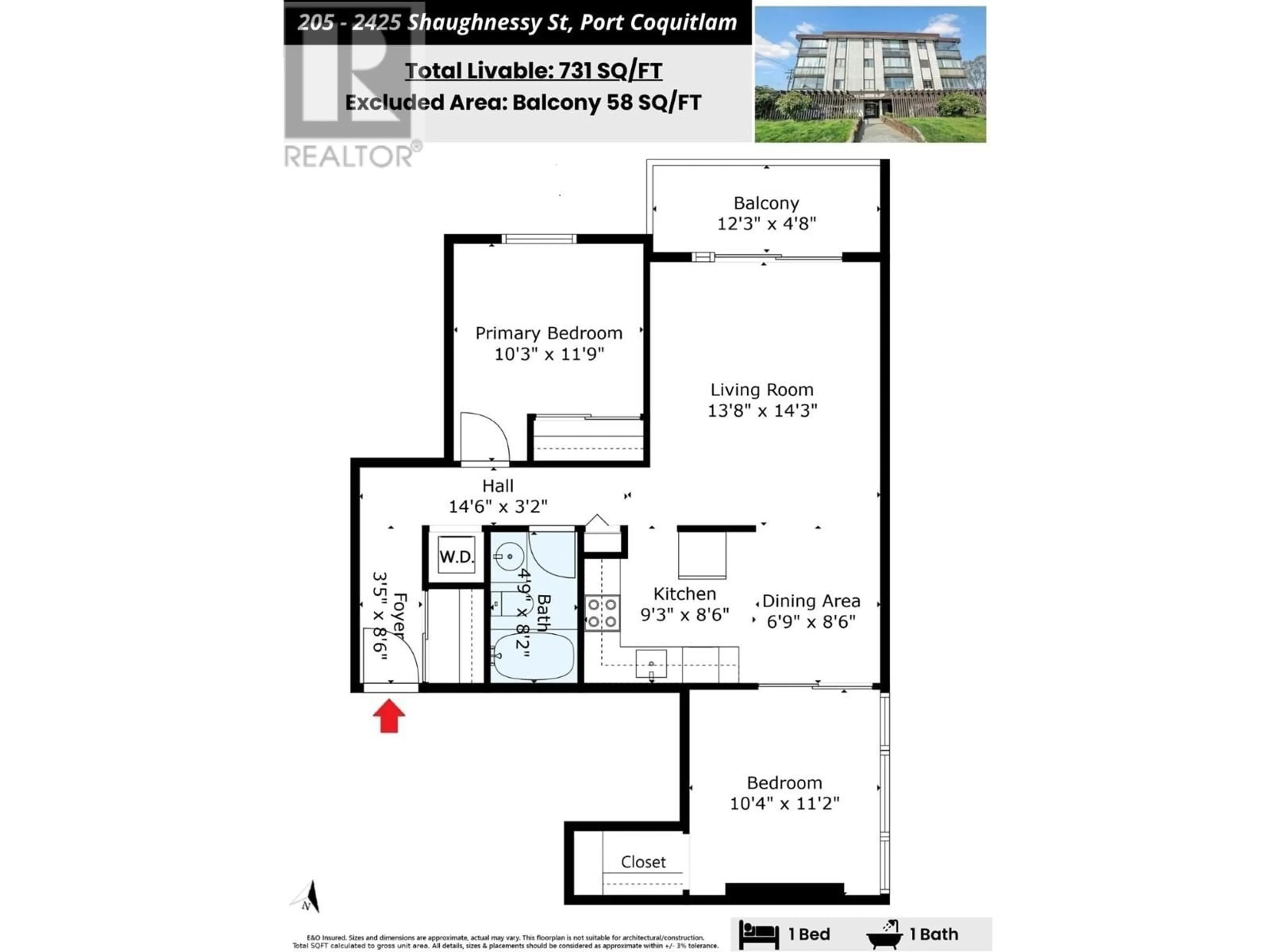 Floor plan for 205 - 2425 SHAUGHNESSY STREET, Port Coquitlam British Columbia V3C3E6