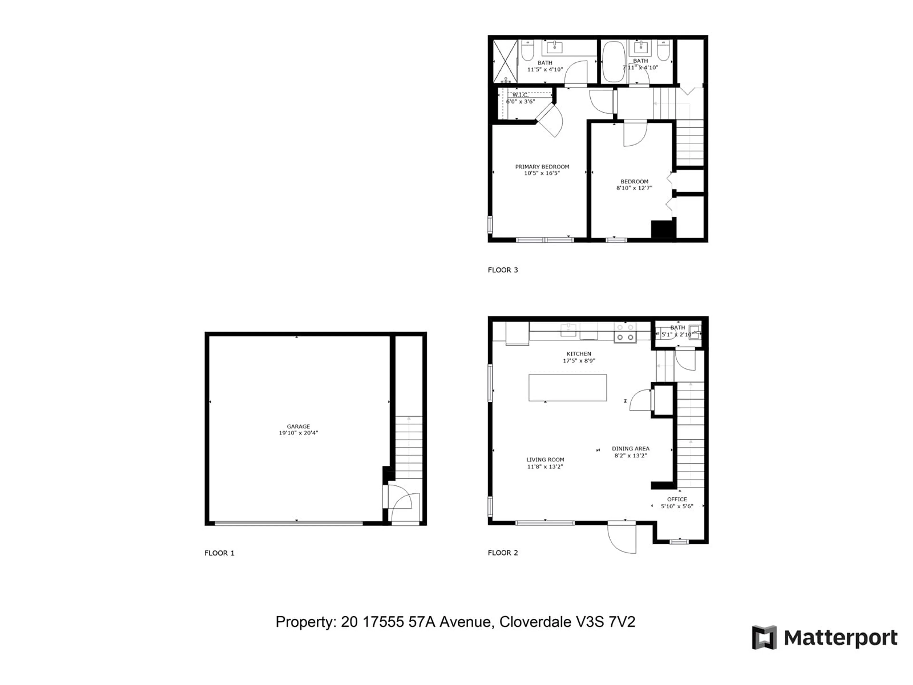 Floor plan for 20 - 17555 57A, Surrey British Columbia V3S7V2