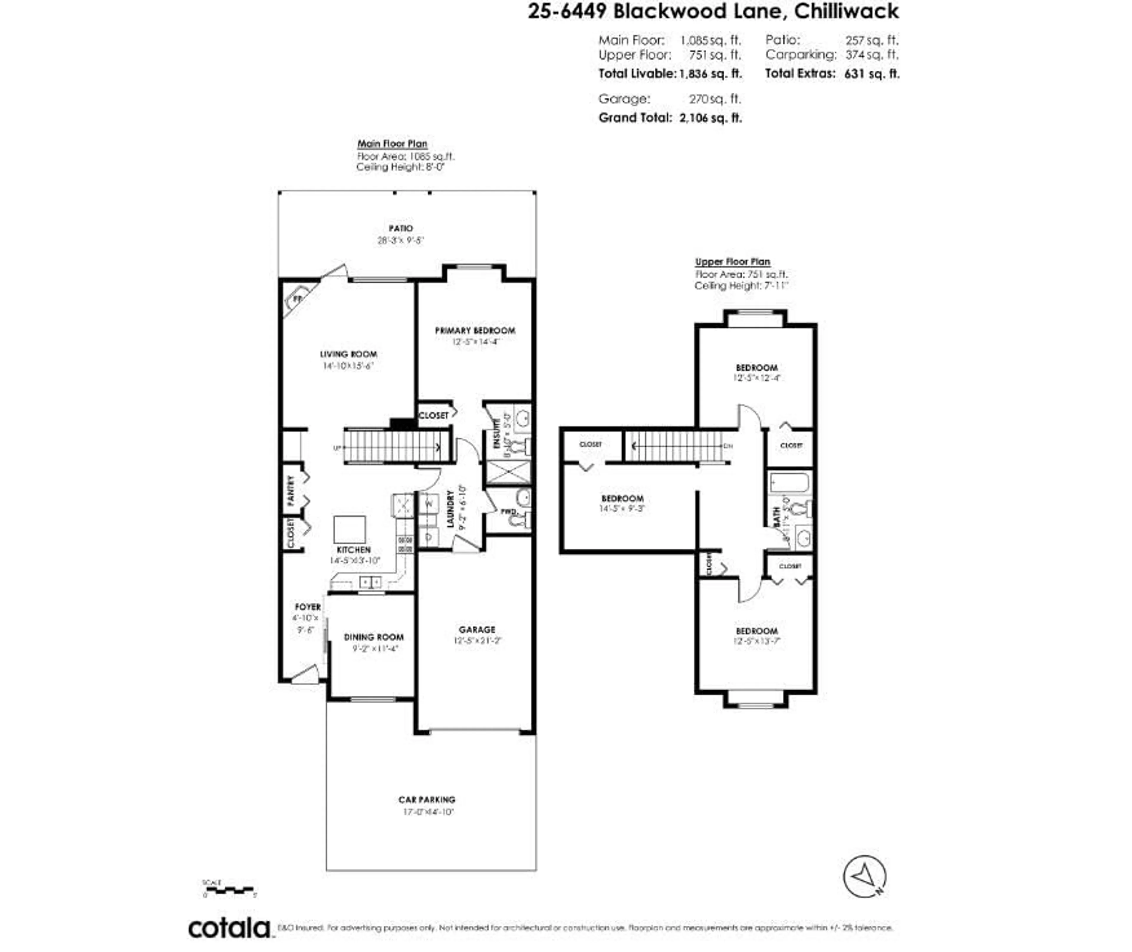 Floor plan for 25 - 6449 BLACKWOOD LANE, Chilliwack British Columbia V2R5X5