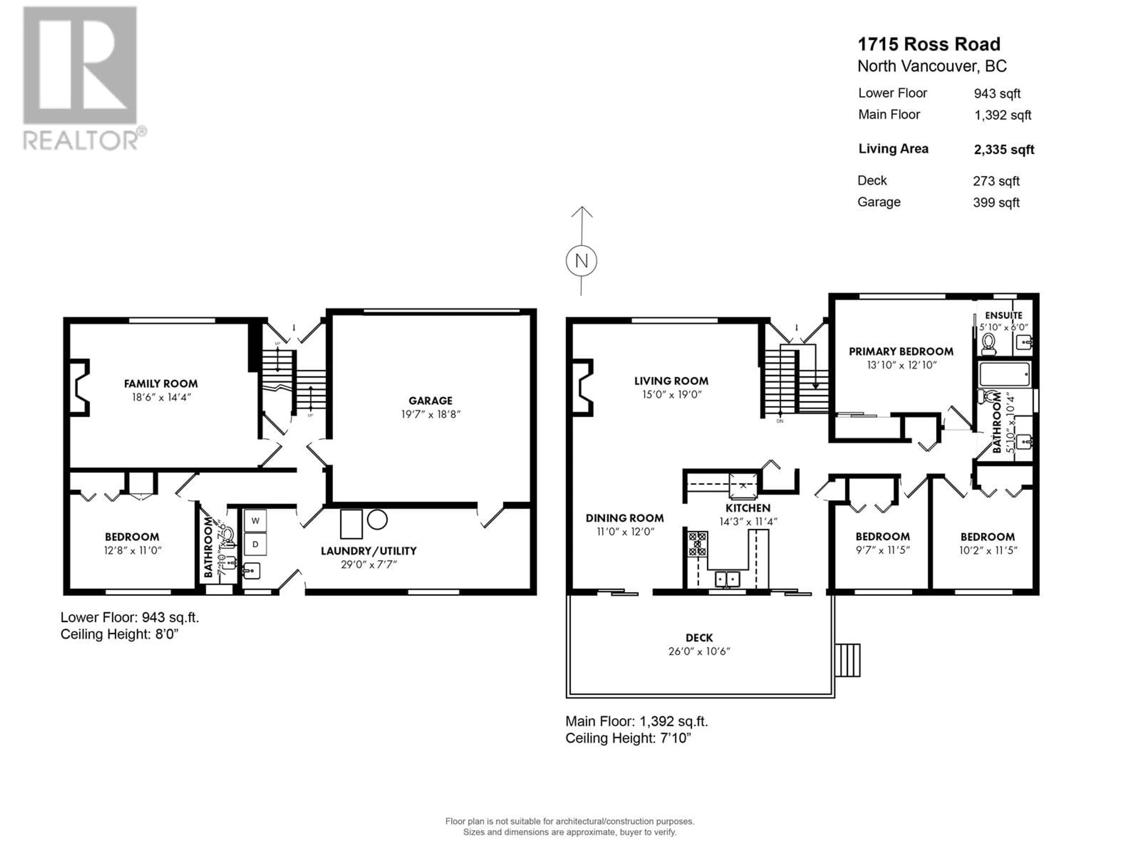 Floor plan for 1715 ROSS ROAD, North Vancouver British Columbia V7J1V8