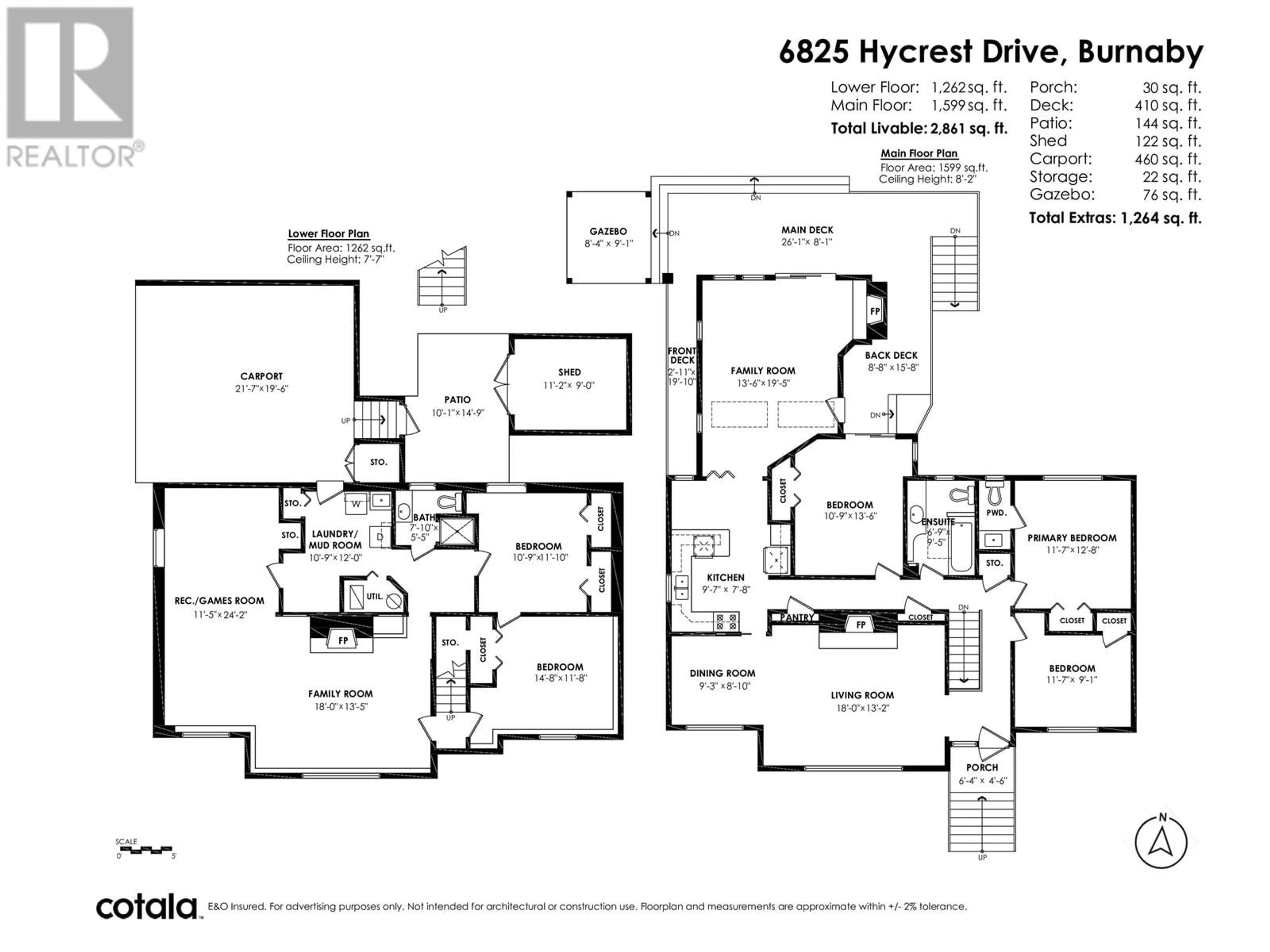 Floor plan for 6825 HYCREST DRIVE, Burnaby British Columbia V5B2X3