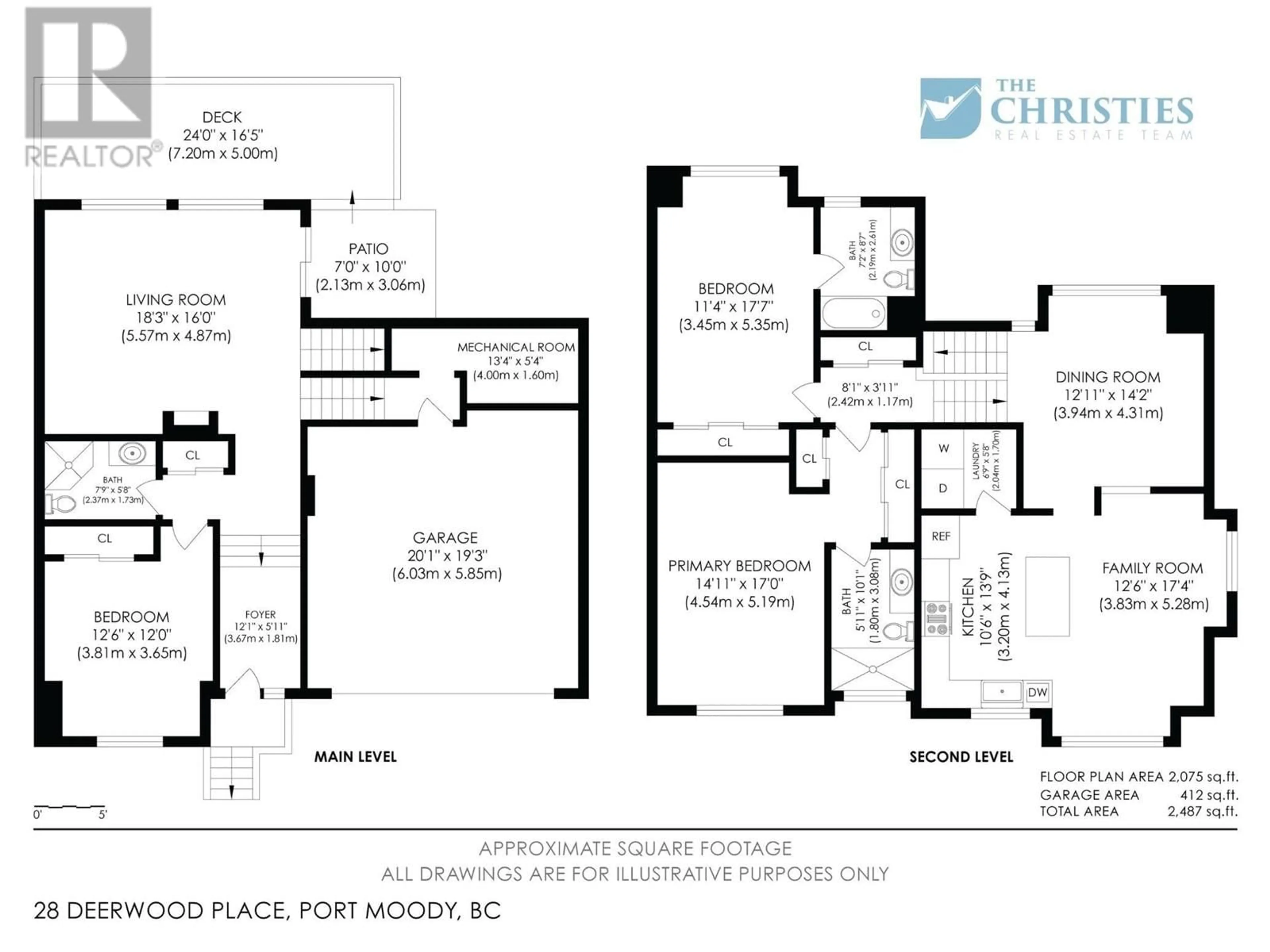 Floor plan for 28 DEERWOOD PLACE, Port Moody British Columbia V3H4X7