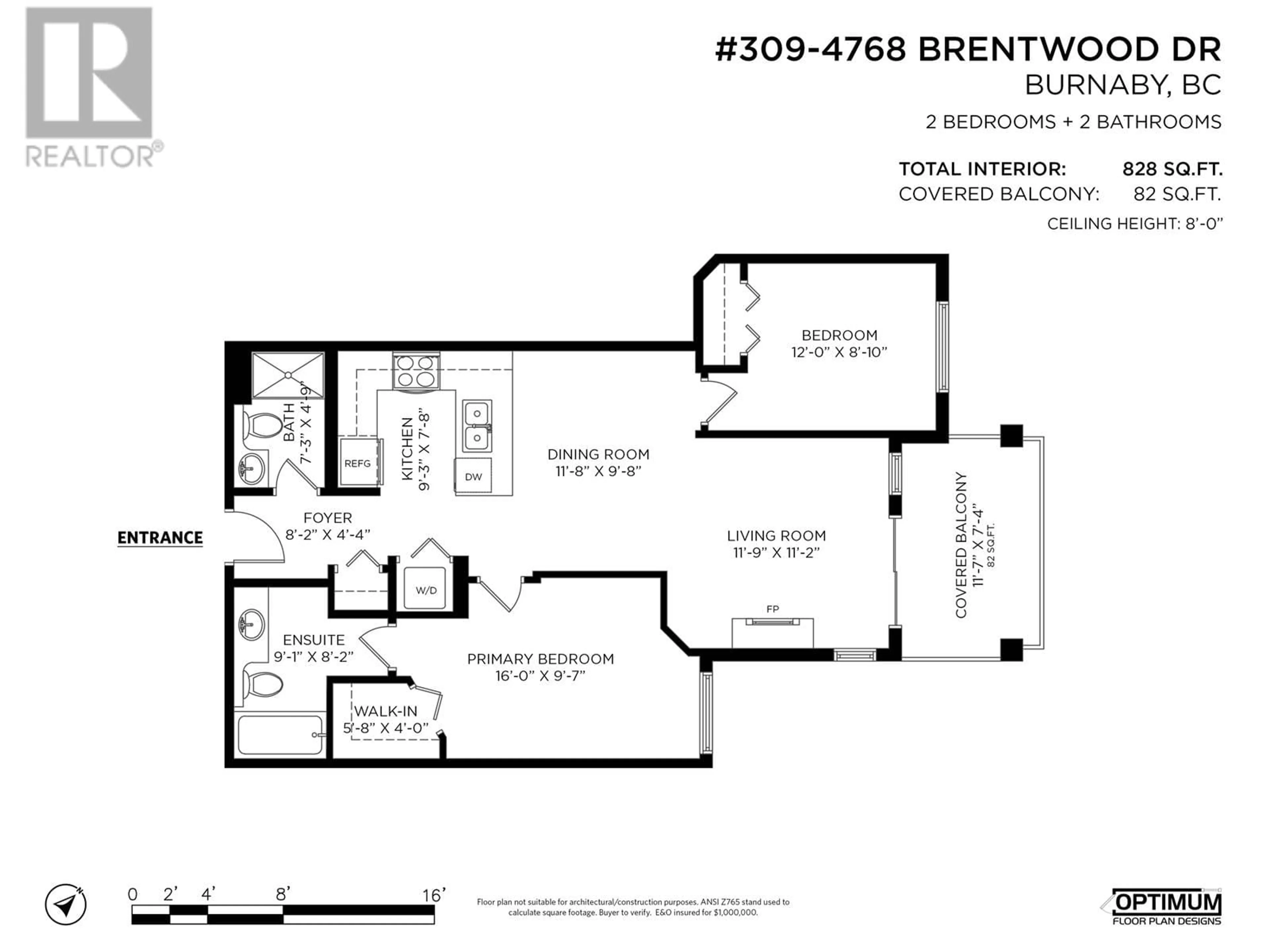 Floor plan for 309 - 4768 BRENTWOOD DRIVE, Burnaby British Columbia V5C0C7