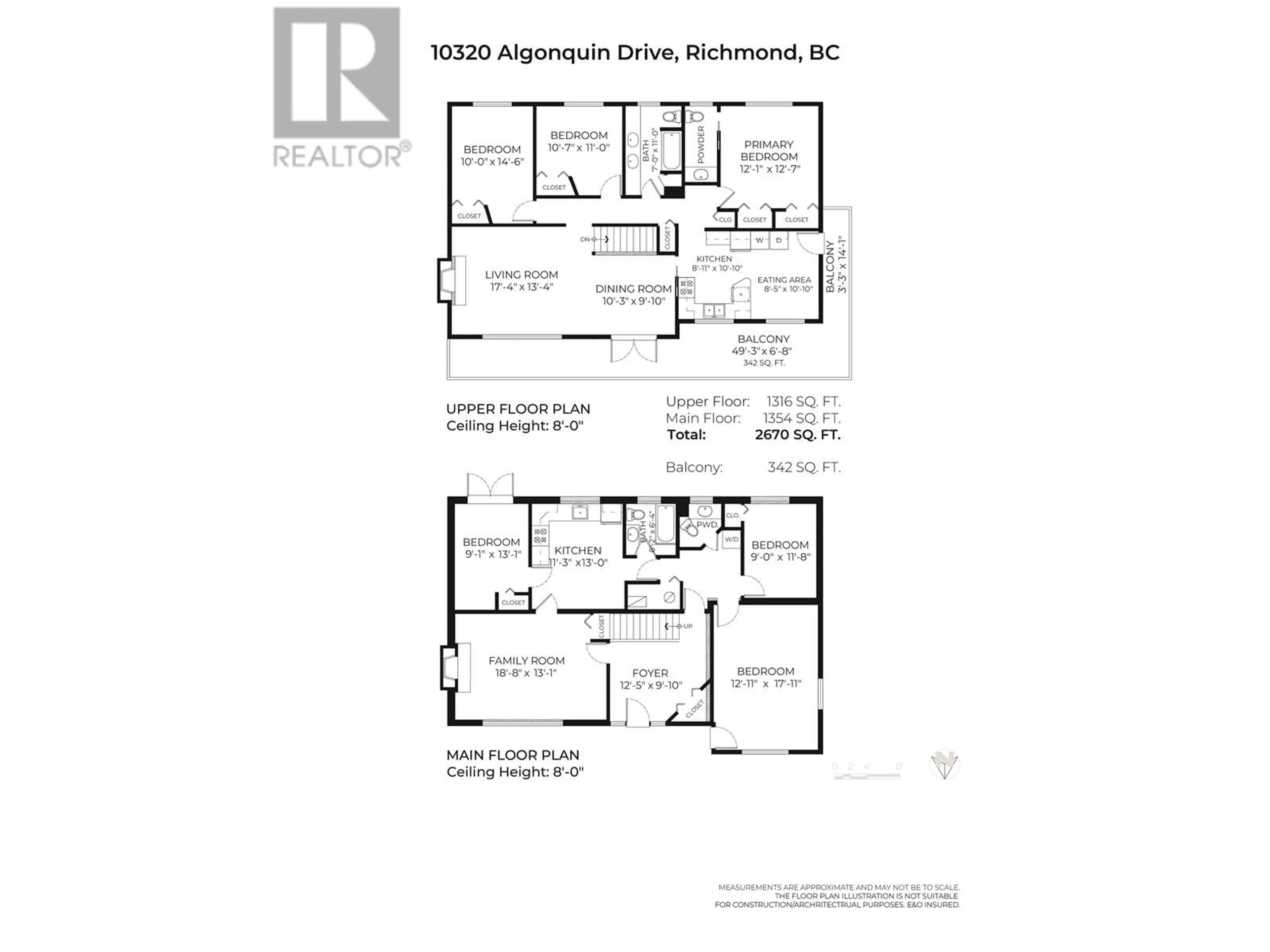 Floor plan for 10320 ALGONQUIN DRIVE, Richmond British Columbia V7A3A4