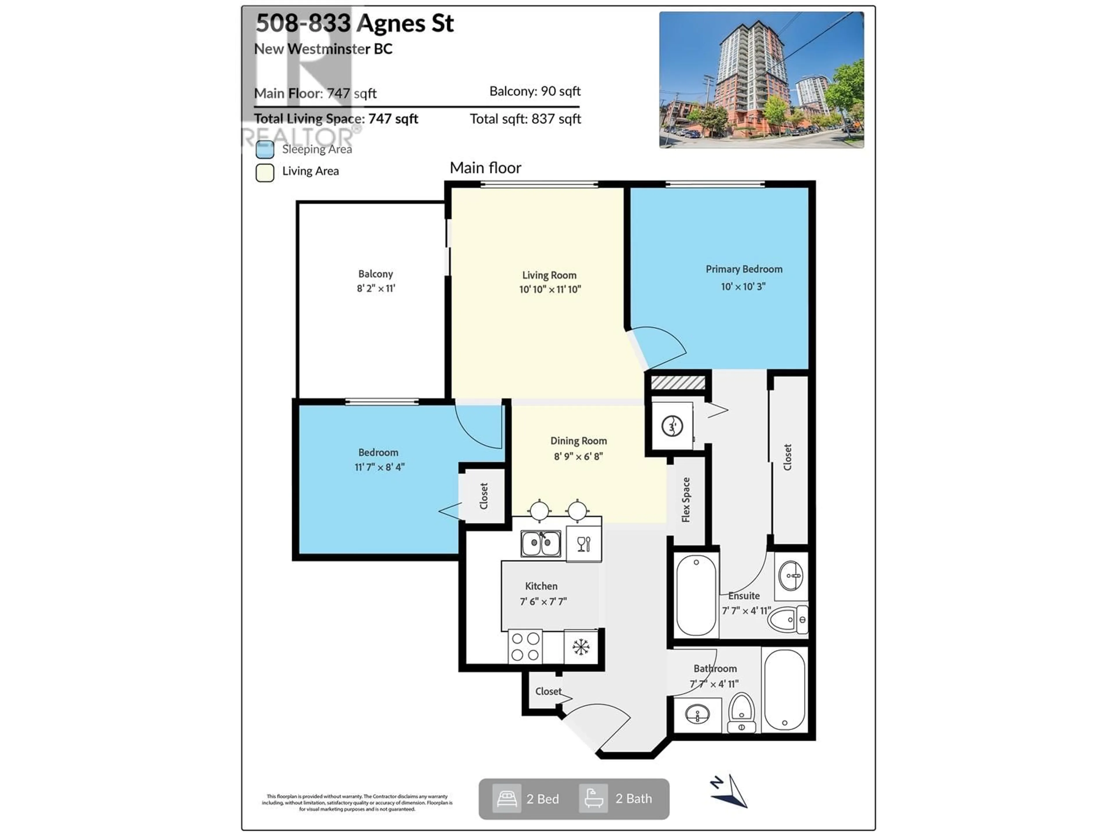 Floor plan for 508 - 833 AGNES STREET, New Westminster British Columbia V3M0B1