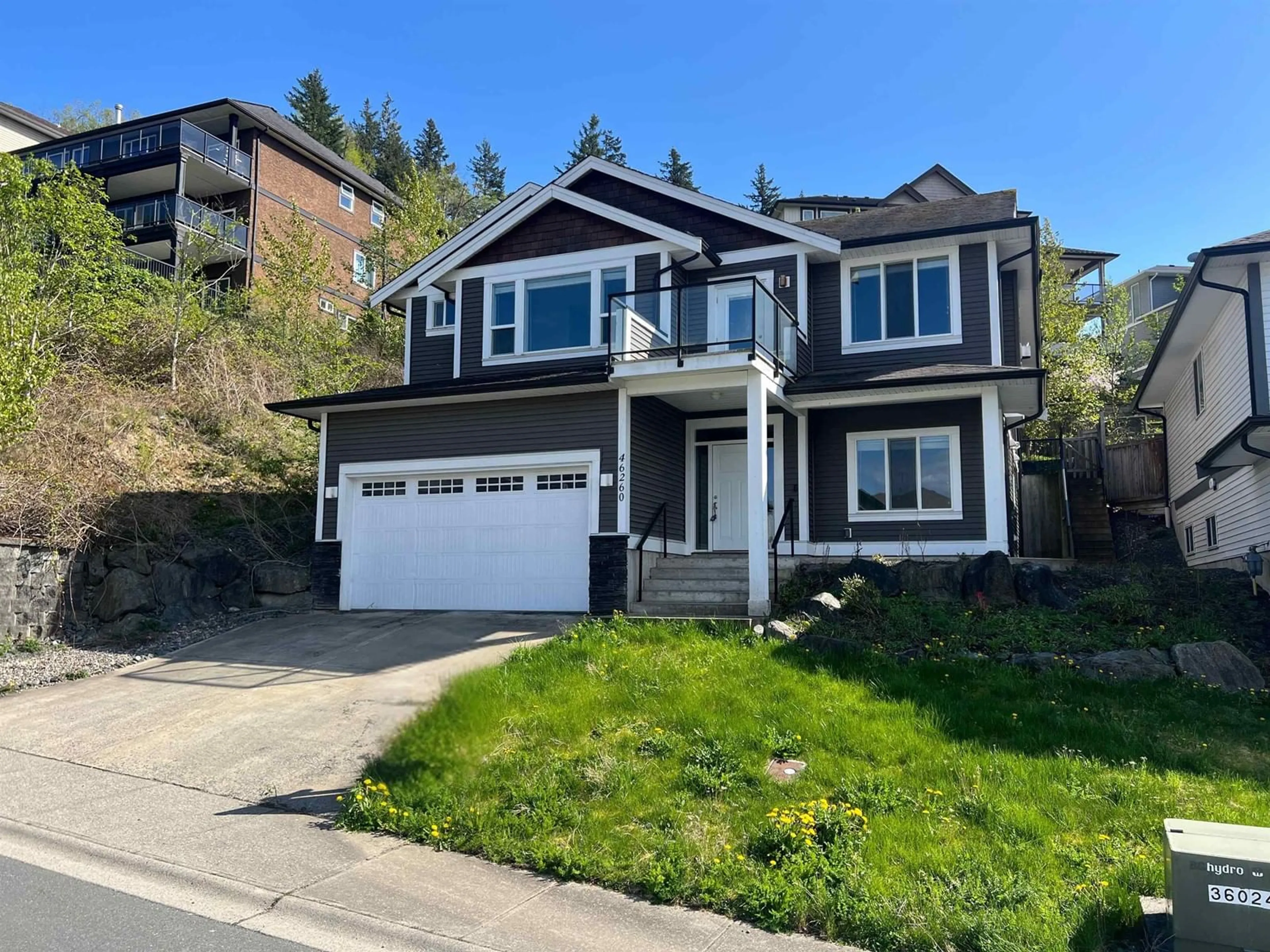 Home with vinyl exterior material, street for 46260 TOURNIER PLACE, Chilliwack British Columbia V2R6A2