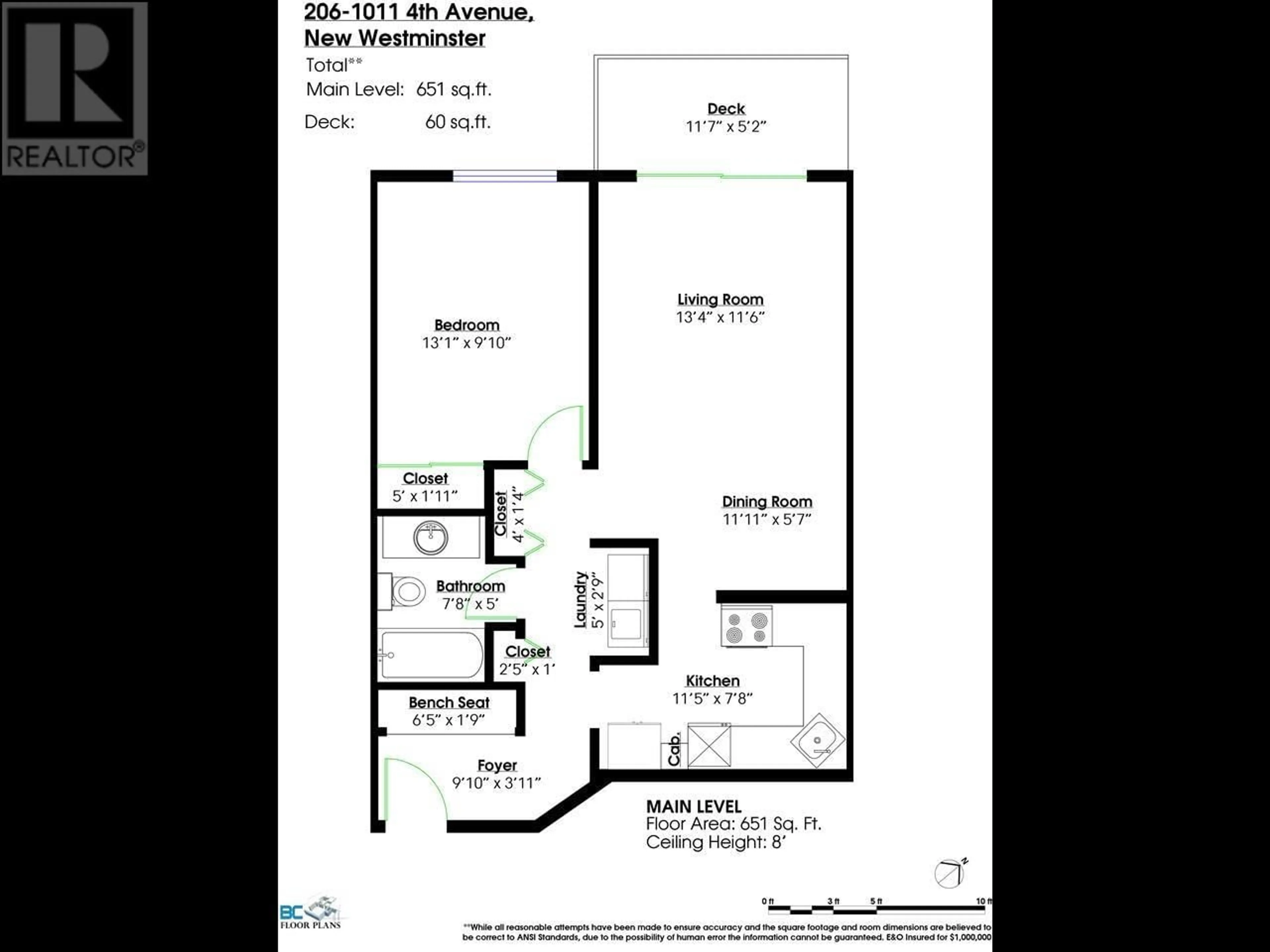Floor plan for 206 - 1011 FOURTH AVENUE, New Westminster British Columbia V3M1T3
