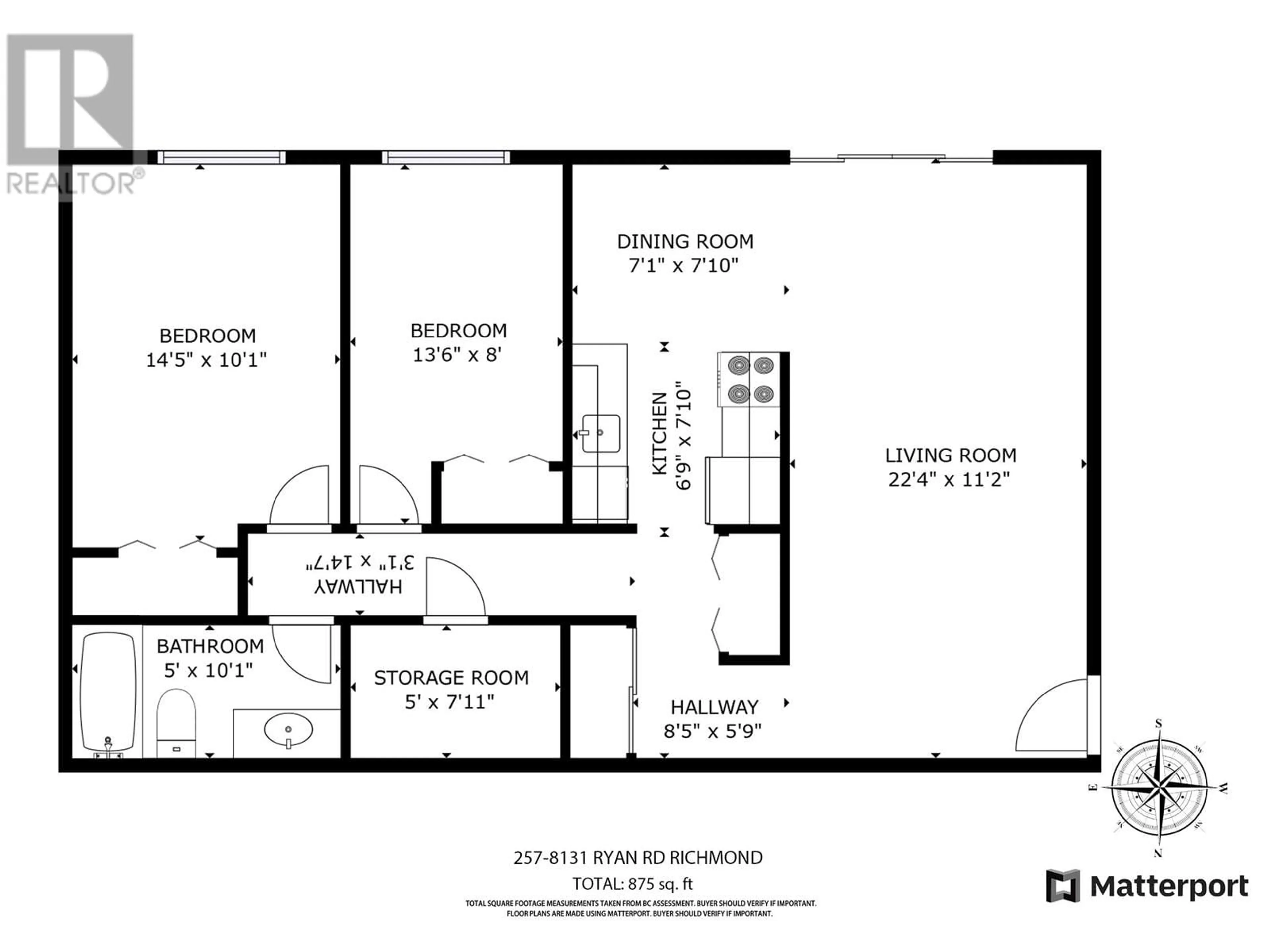 Floor plan for 257 - 8131 RYAN ROAD, Richmond British Columbia V7A2E4