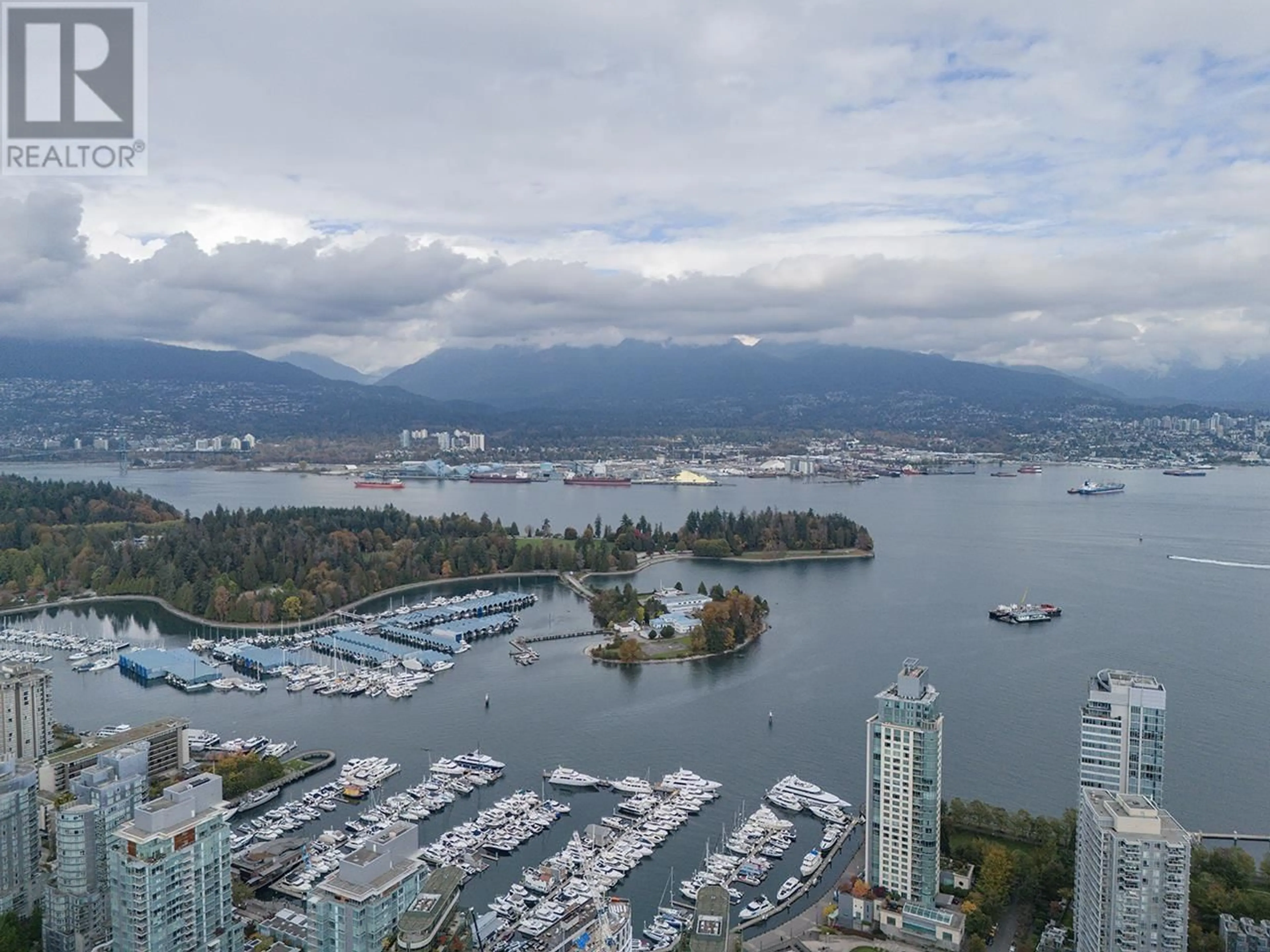 A pic from outside/outdoor area/front of a property/back of a property/a pic from drone, water/lake/river/ocean view for 3504 - 1288 WEST GEORGIA STREET, Vancouver British Columbia V6E4R3