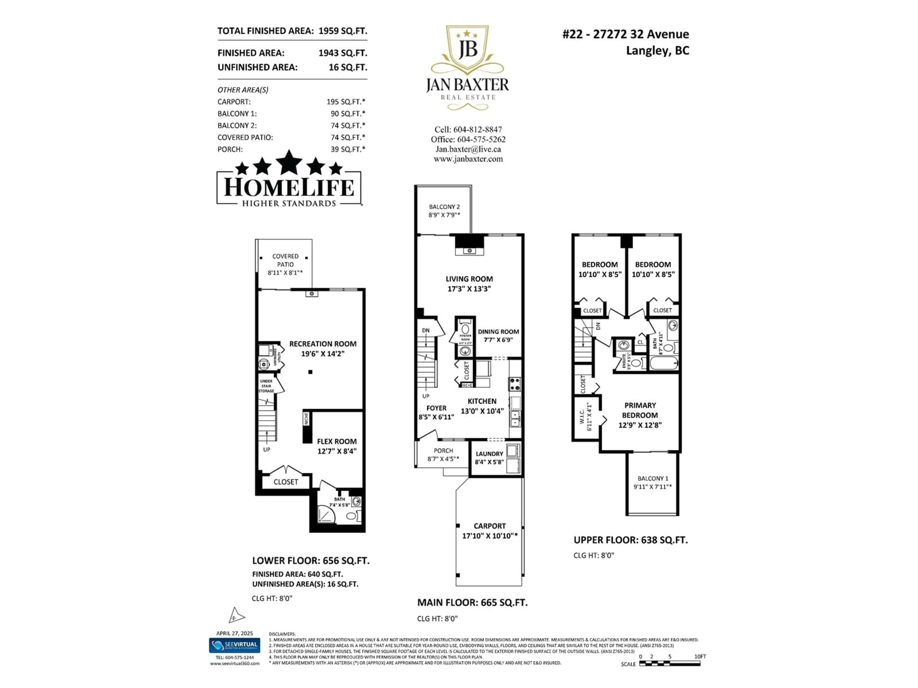 Floor plan for 22 - 27272 32, Langley British Columbia V4W3T8