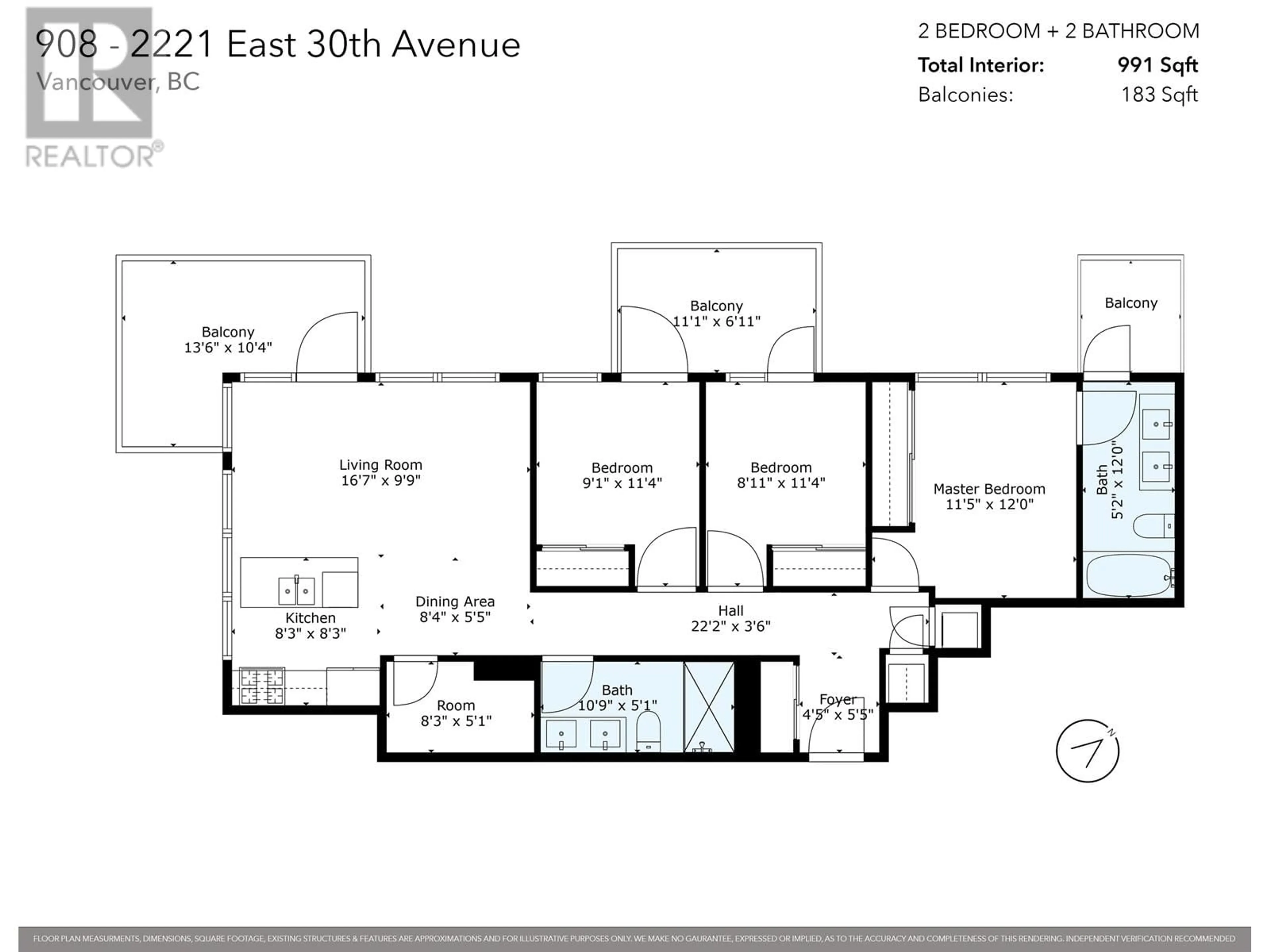 Floor plan for 908 - 2221 30TH AVENUE, Vancouver British Columbia V5N0G6
