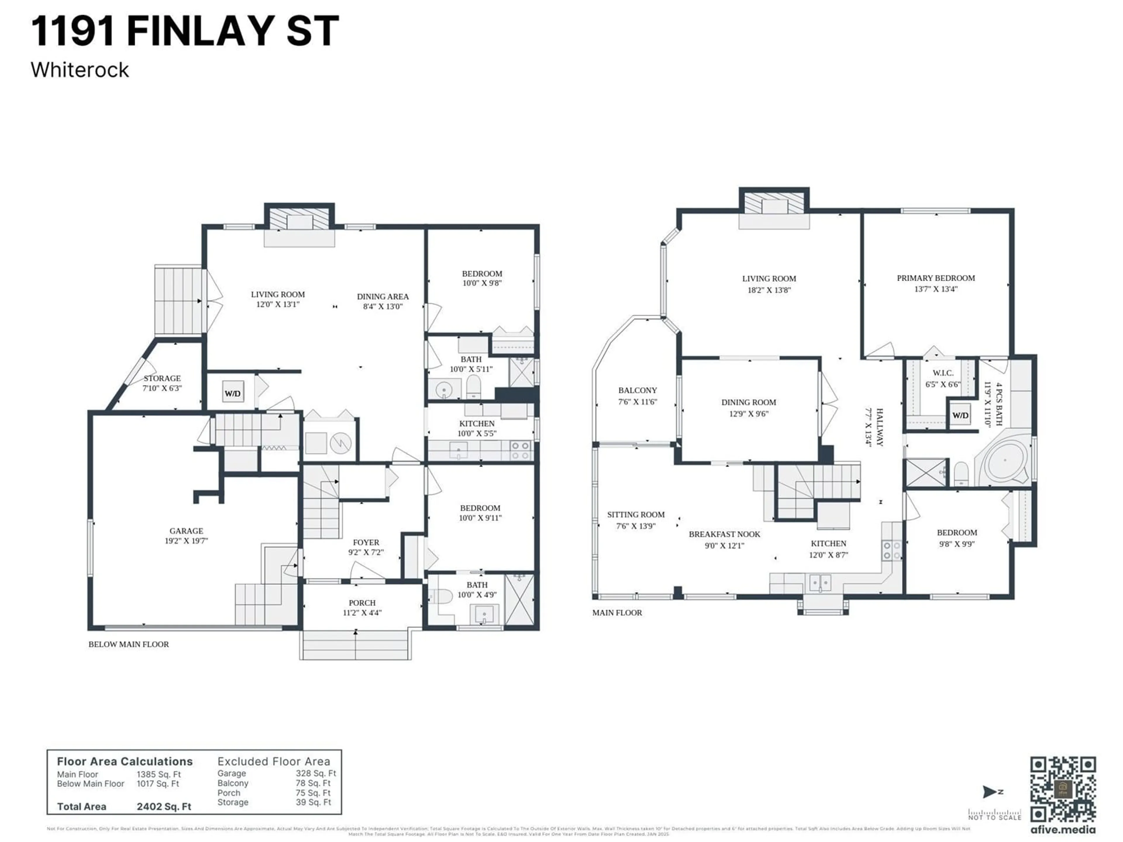 Floor plan for 1191 FINLAY, White Rock British Columbia V4B4K9
