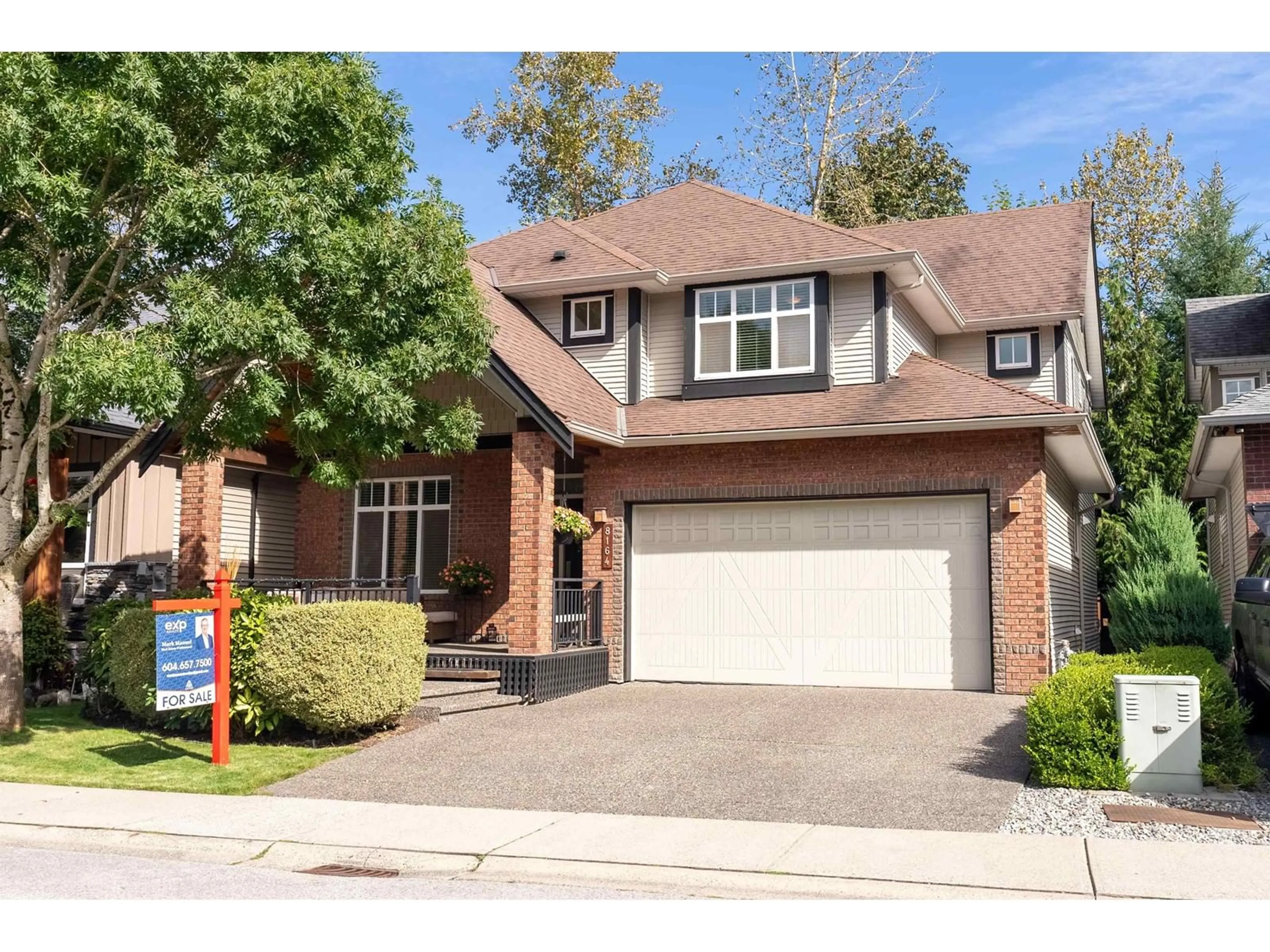 Home with brick exterior material, street for 8164 211, Langley British Columbia V2Y0E4