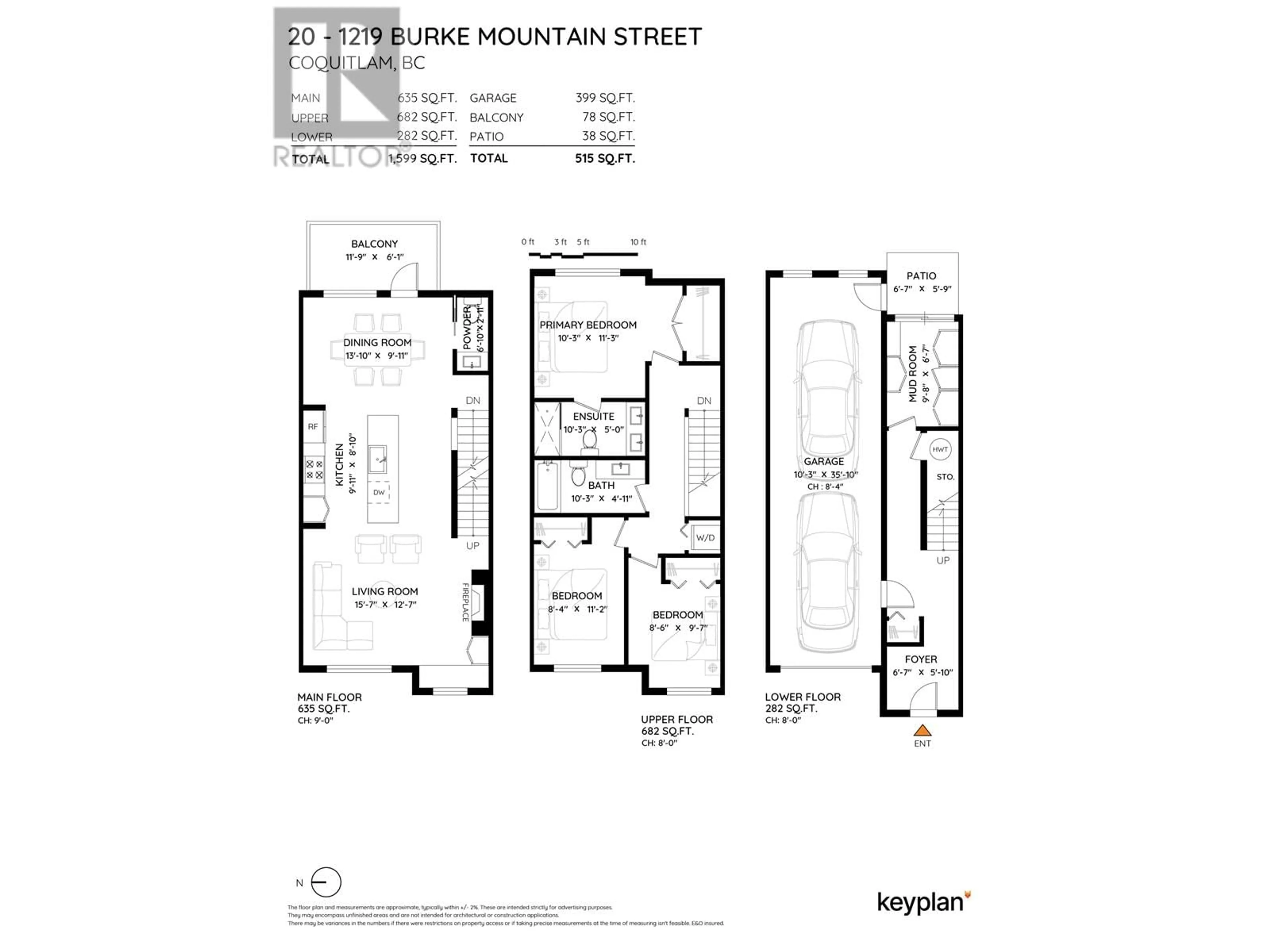 Floor plan for 20 - 1219 BURKE MOUNTAIN STREET, Coquitlam British Columbia V3B3H6