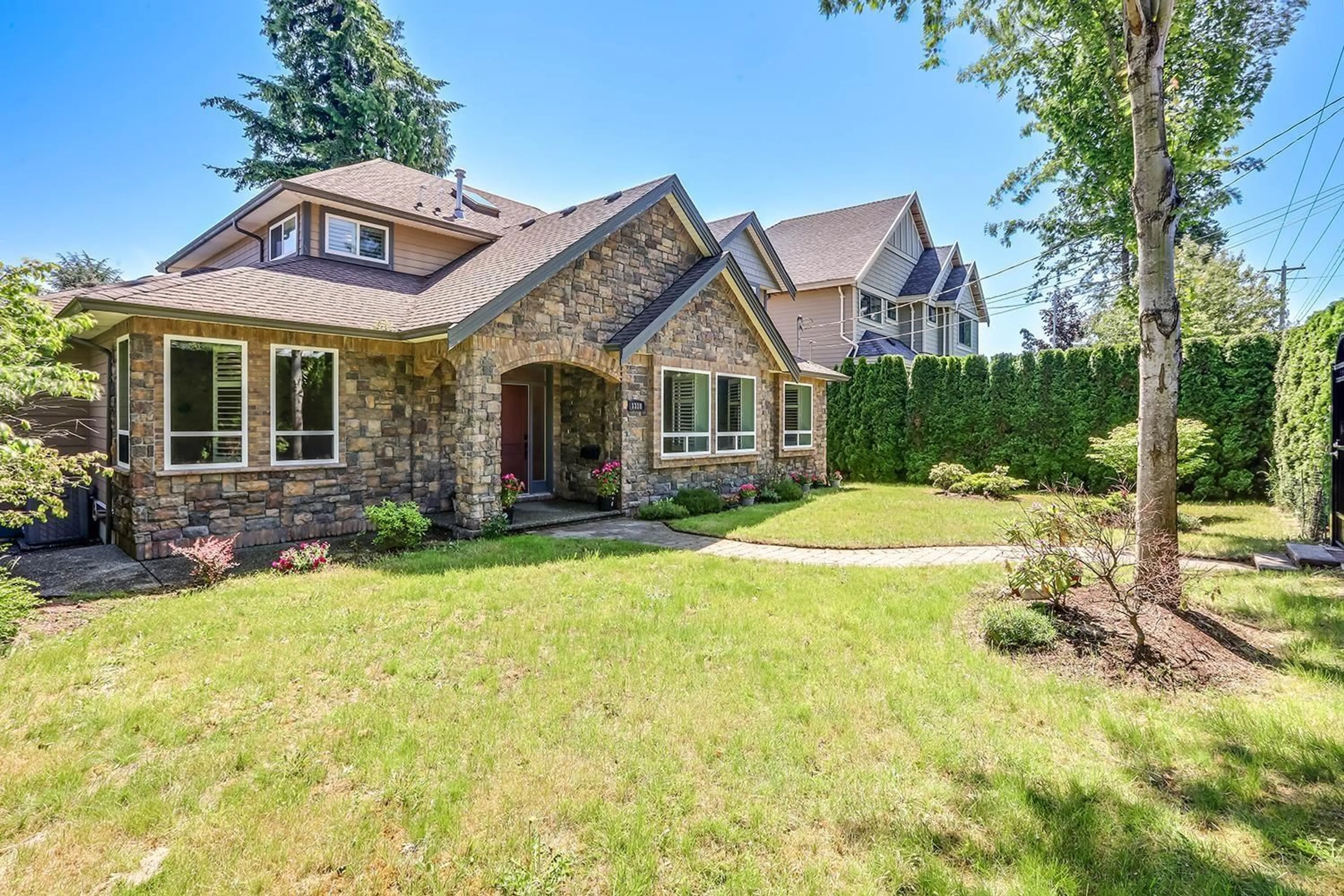 Home with brick exterior material, street for 1318 160, Surrey British Columbia V4A4W8