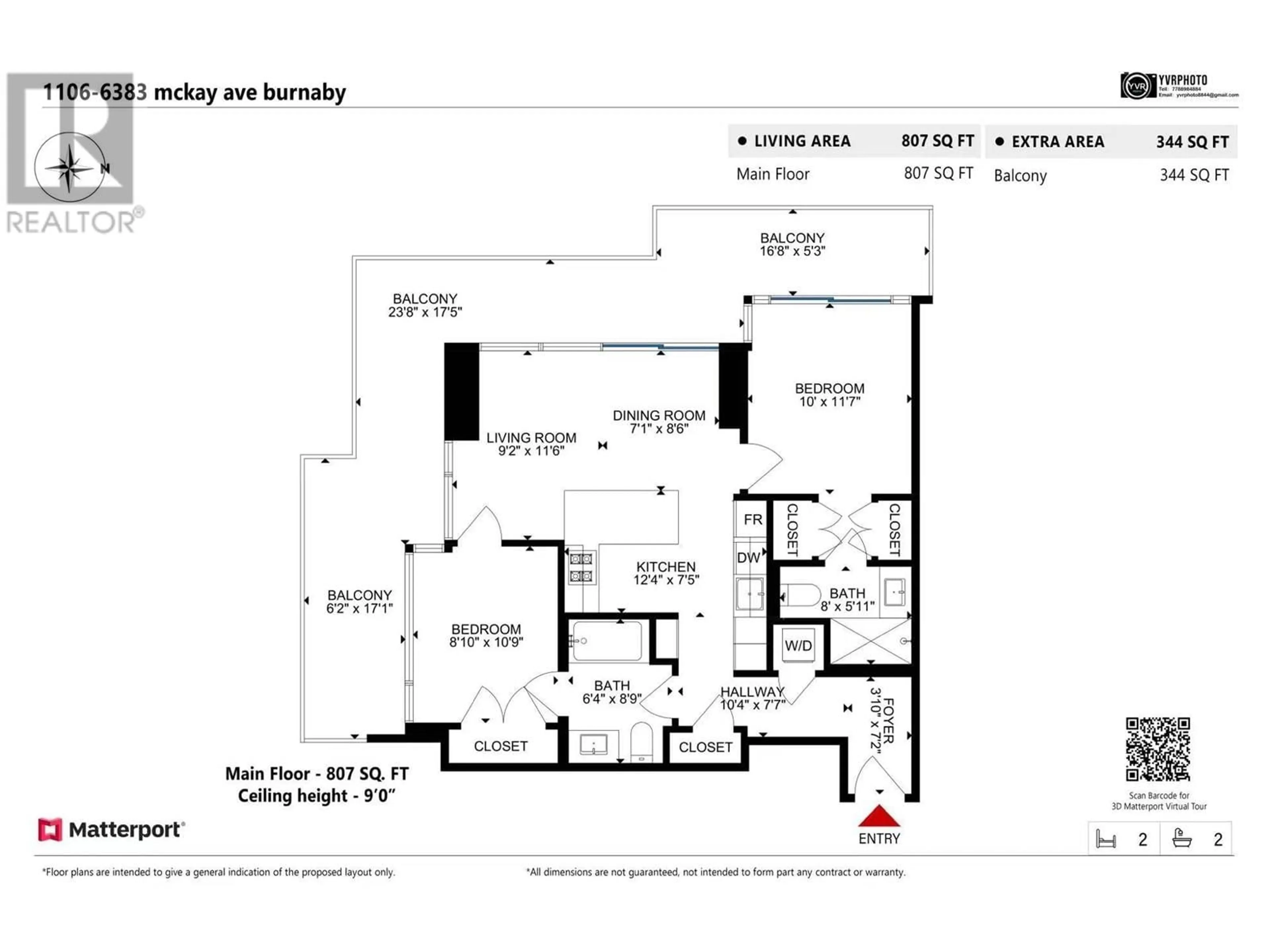 Floor plan for 1106 - 6383 MCKAY AVENUE, Burnaby British Columbia V5H0H8