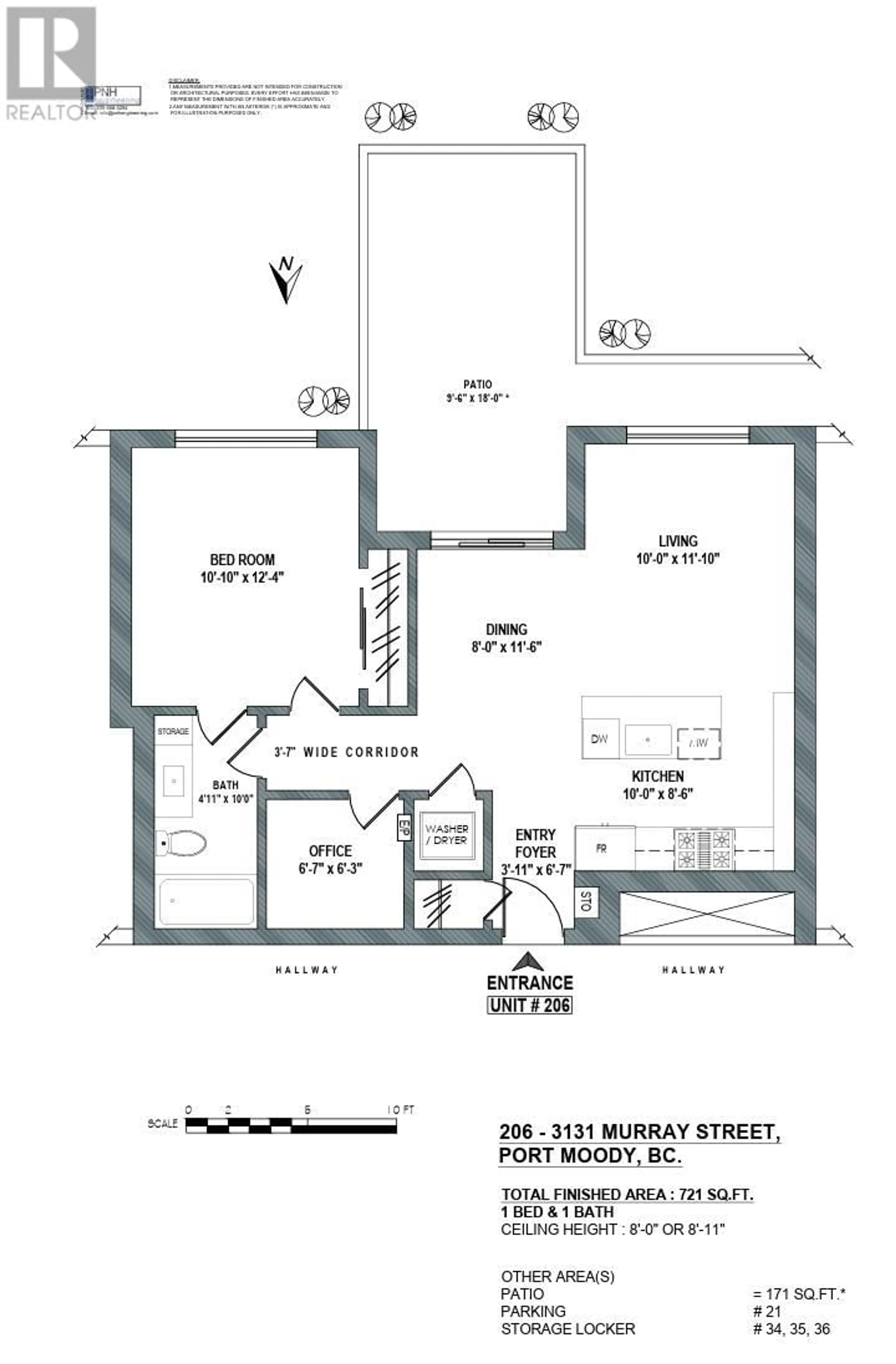 Floor plan for 206 - 3131 MURRAY STREET, Port Moody British Columbia V3H0L9