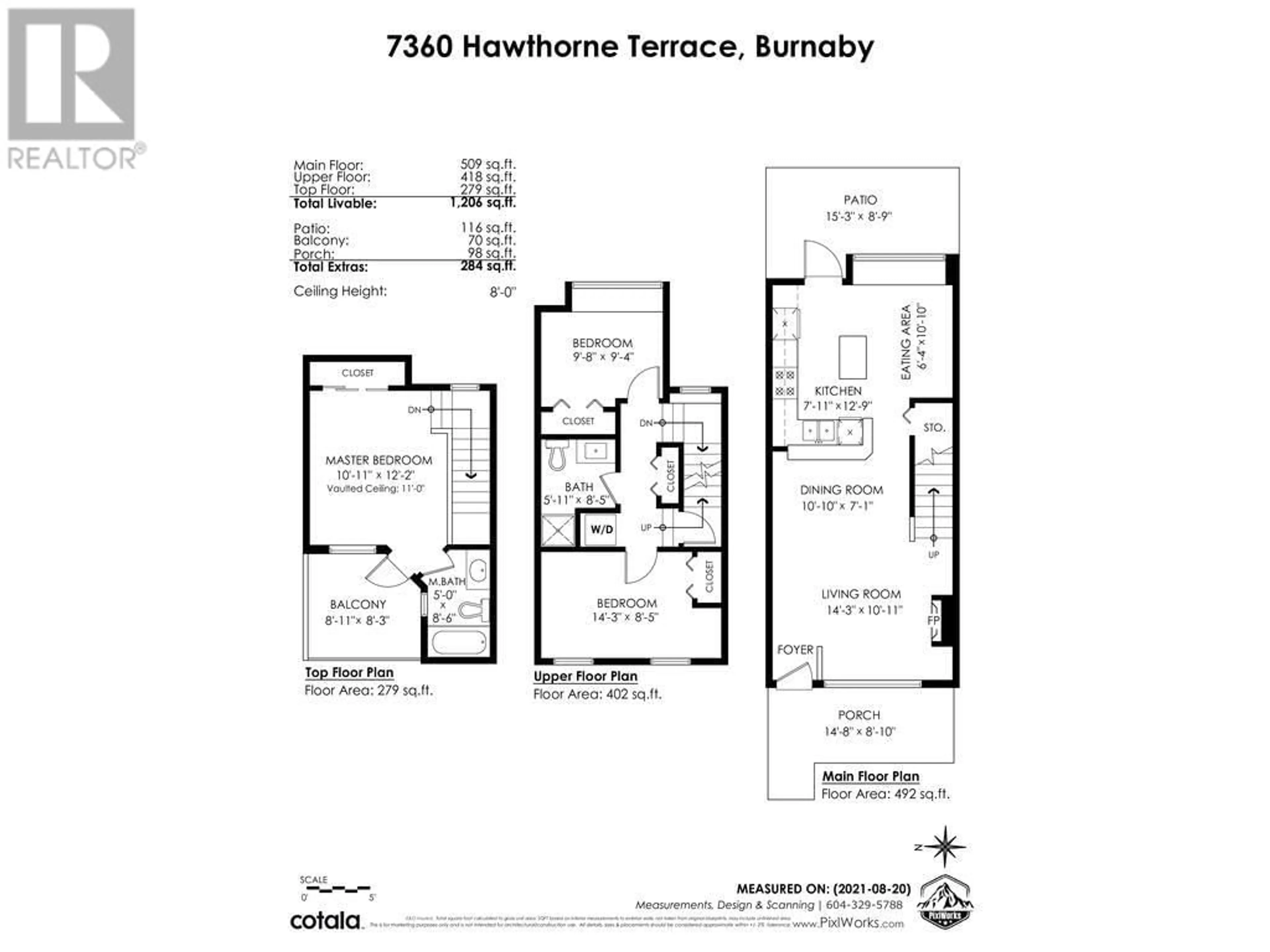 Floor plan for 7360 HAWTHORNE TERRACE, Burnaby British Columbia V5E4M4