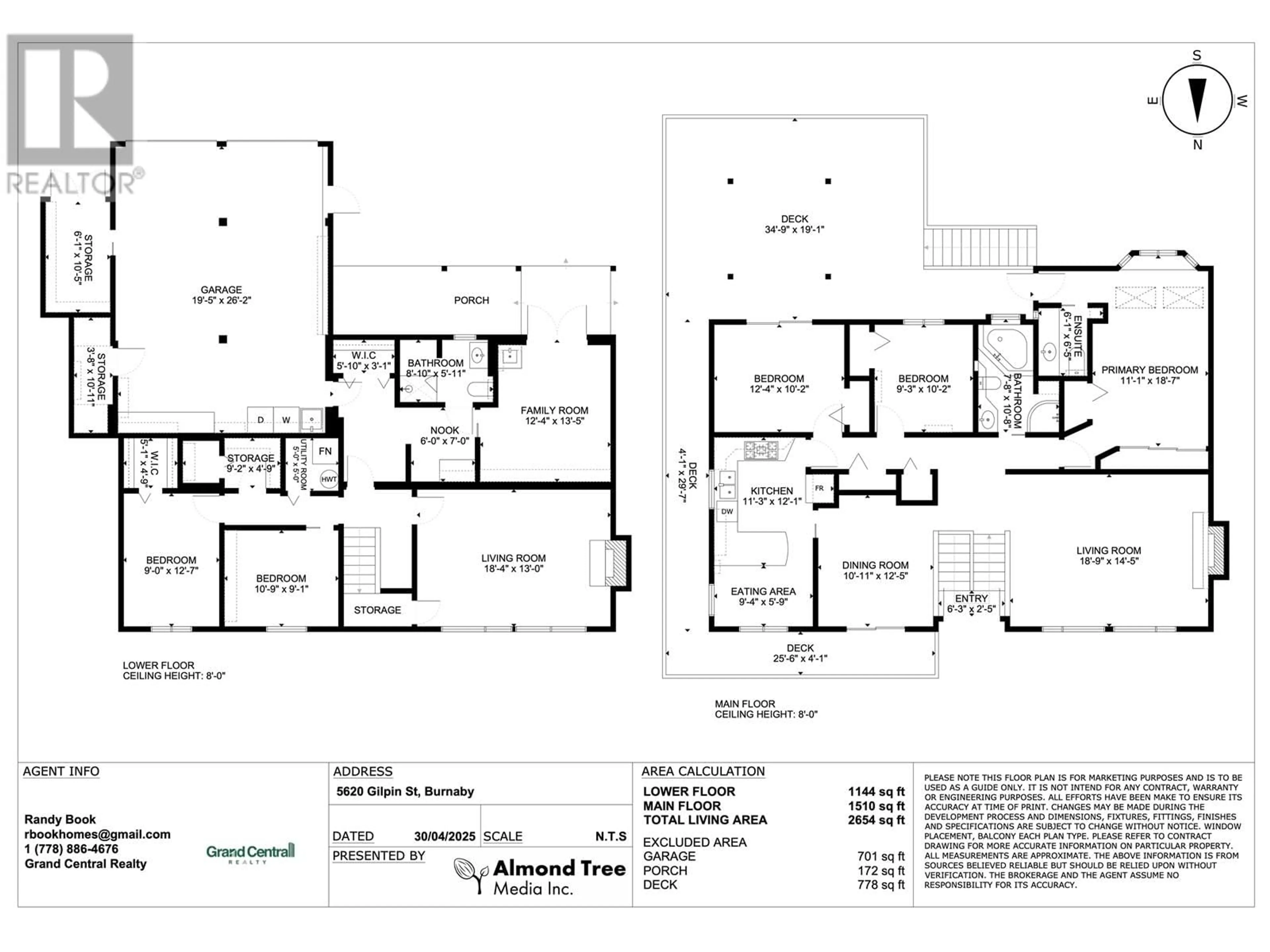 Floor plan for 5620 GILPIN STREET, Burnaby British Columbia V5G2H9