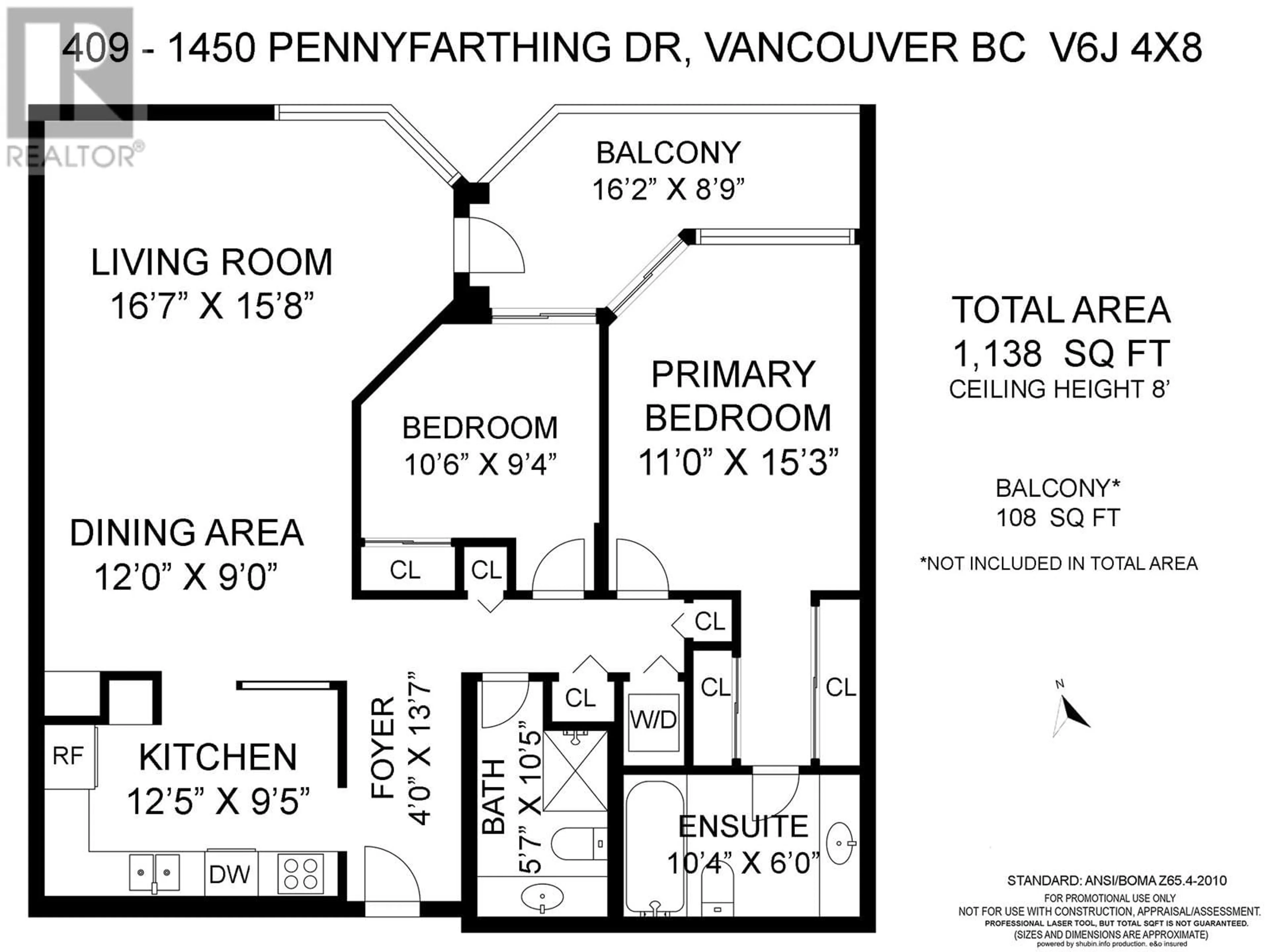 Floor plan for 409 - 1450 PENNYFARTHING DRIVE, Vancouver British Columbia V6J4X8