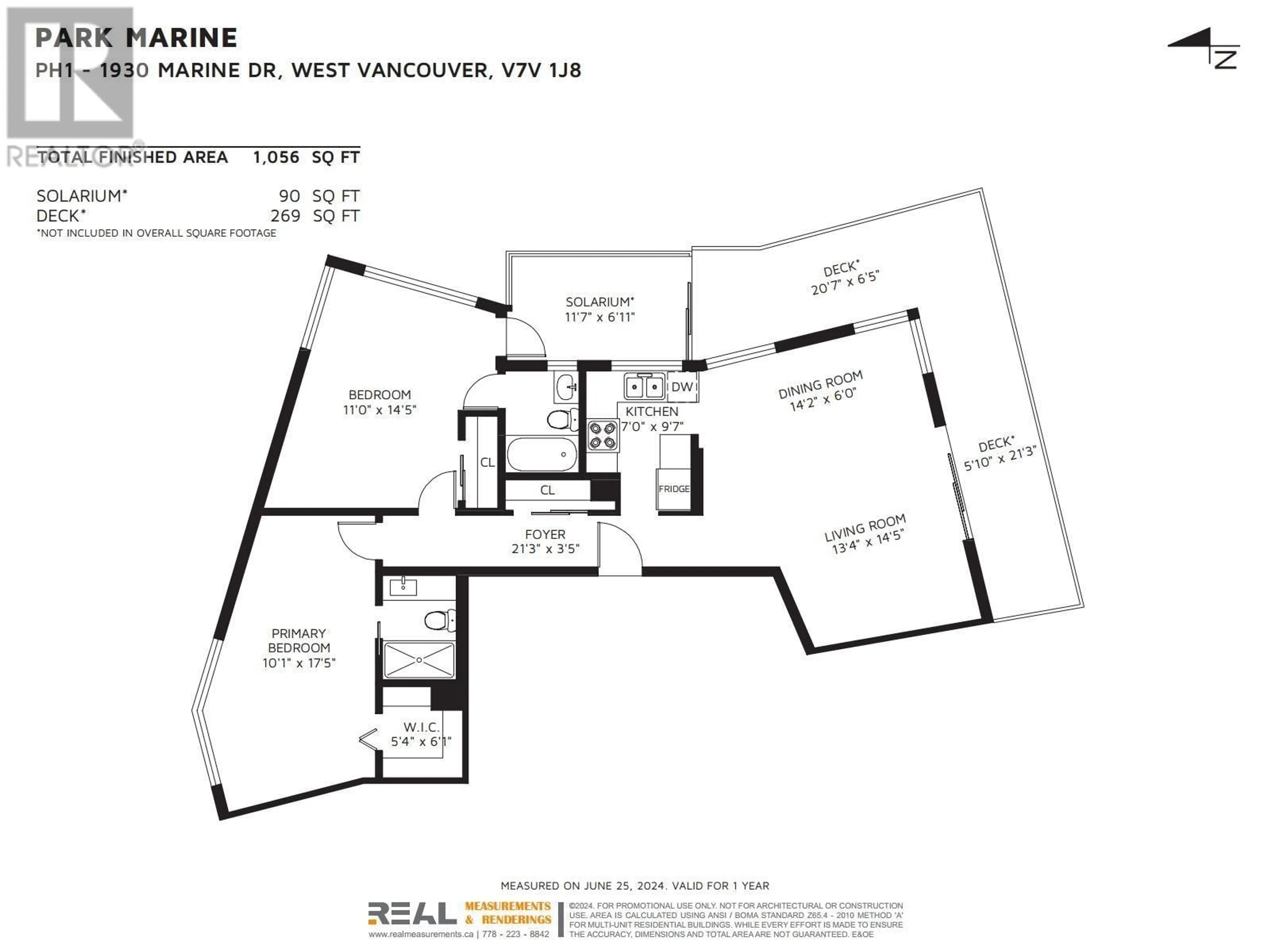 Floor plan for 1001 - 1930 MARINE DRIVE, West Vancouver British Columbia V7V1J8