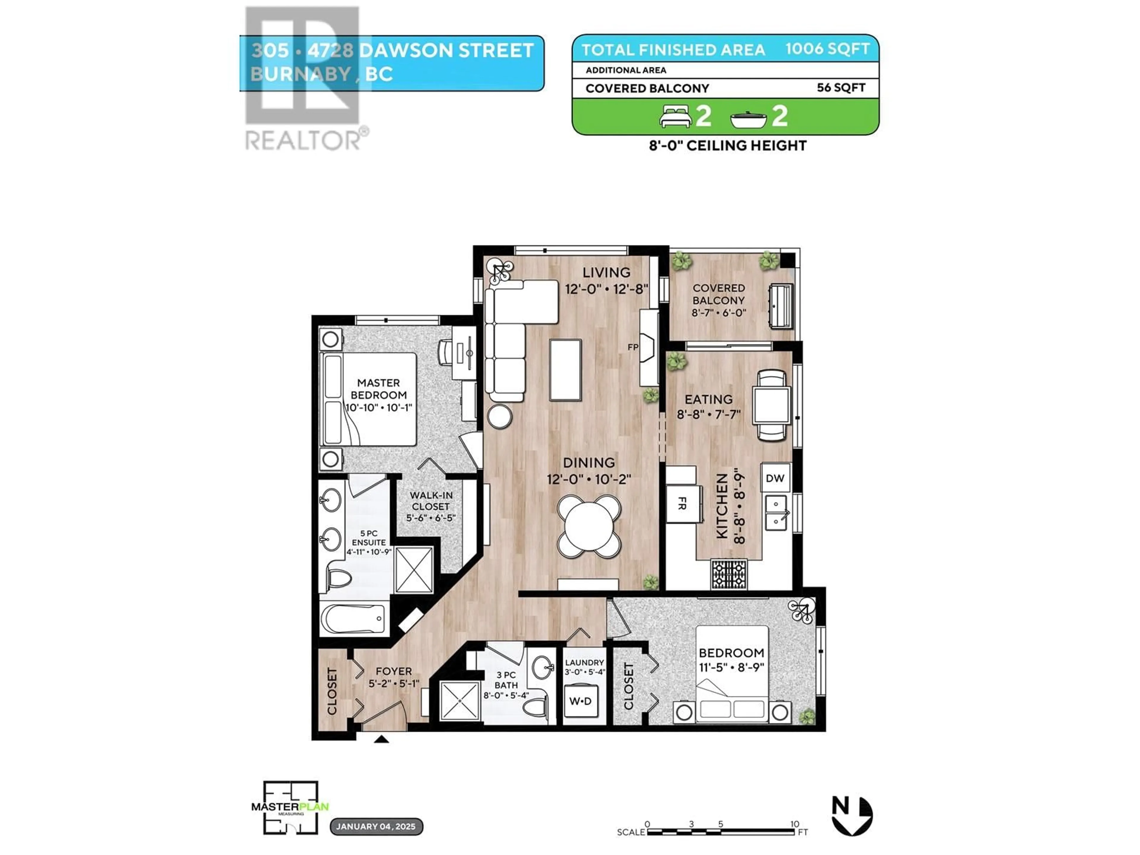 Floor plan for 305 - 4728 DAWSON STREET, Burnaby British Columbia V5C0A9