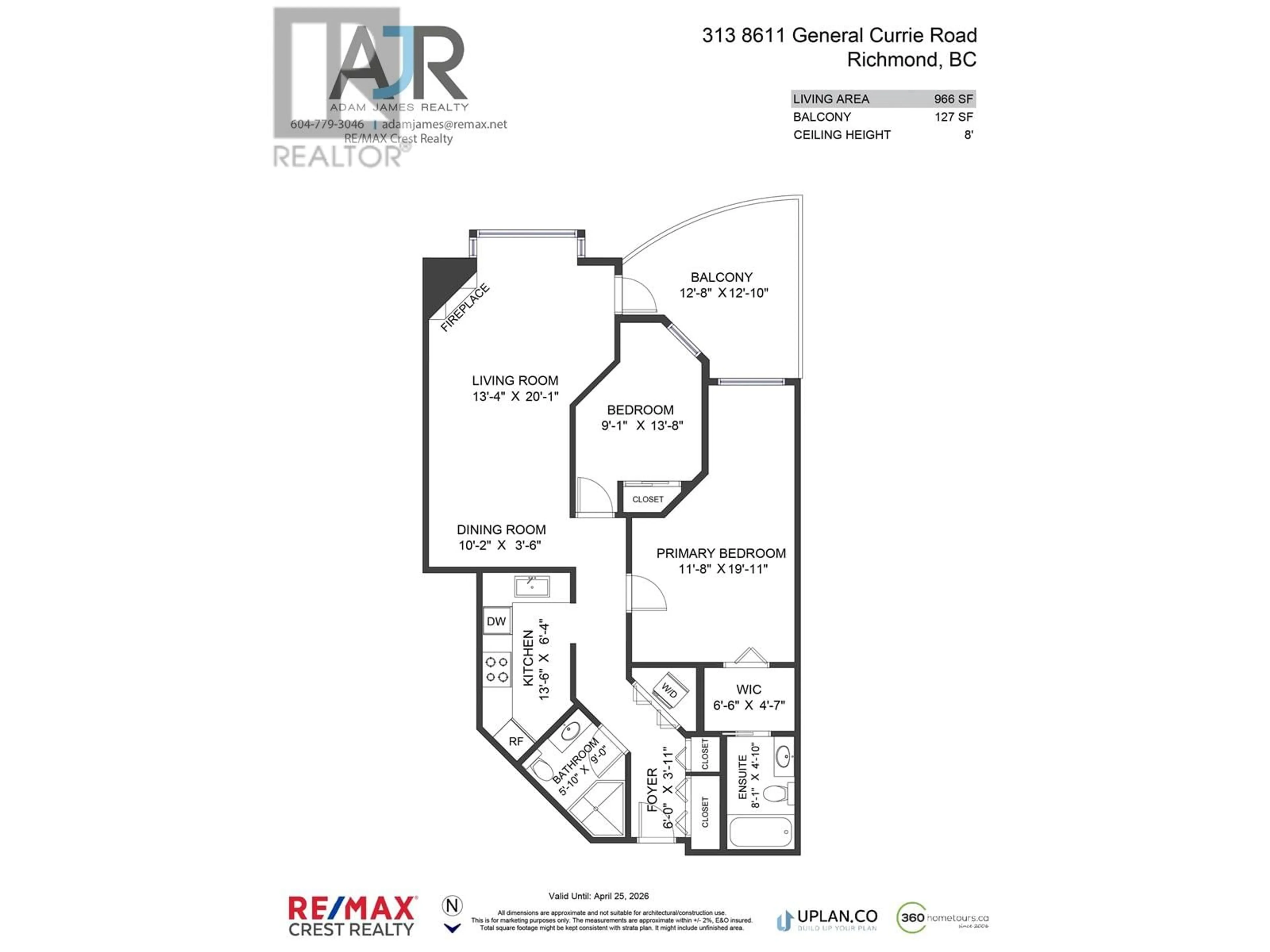 Floor plan for 313 - 8611 GENERAL CURRIE ROAD, Richmond British Columbia V6Y3W4