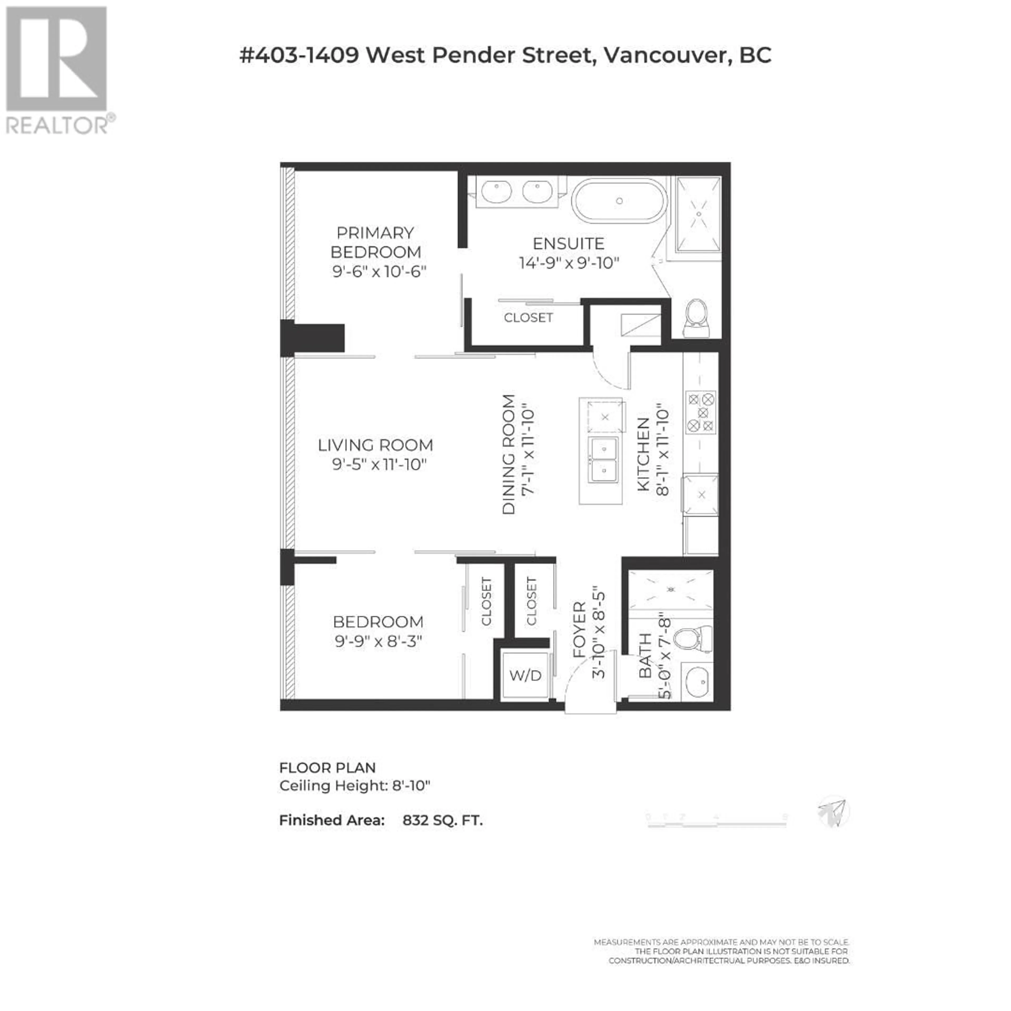 Floor plan for 403 - 1409 PENDER STREET, Vancouver British Columbia V6G2S3
