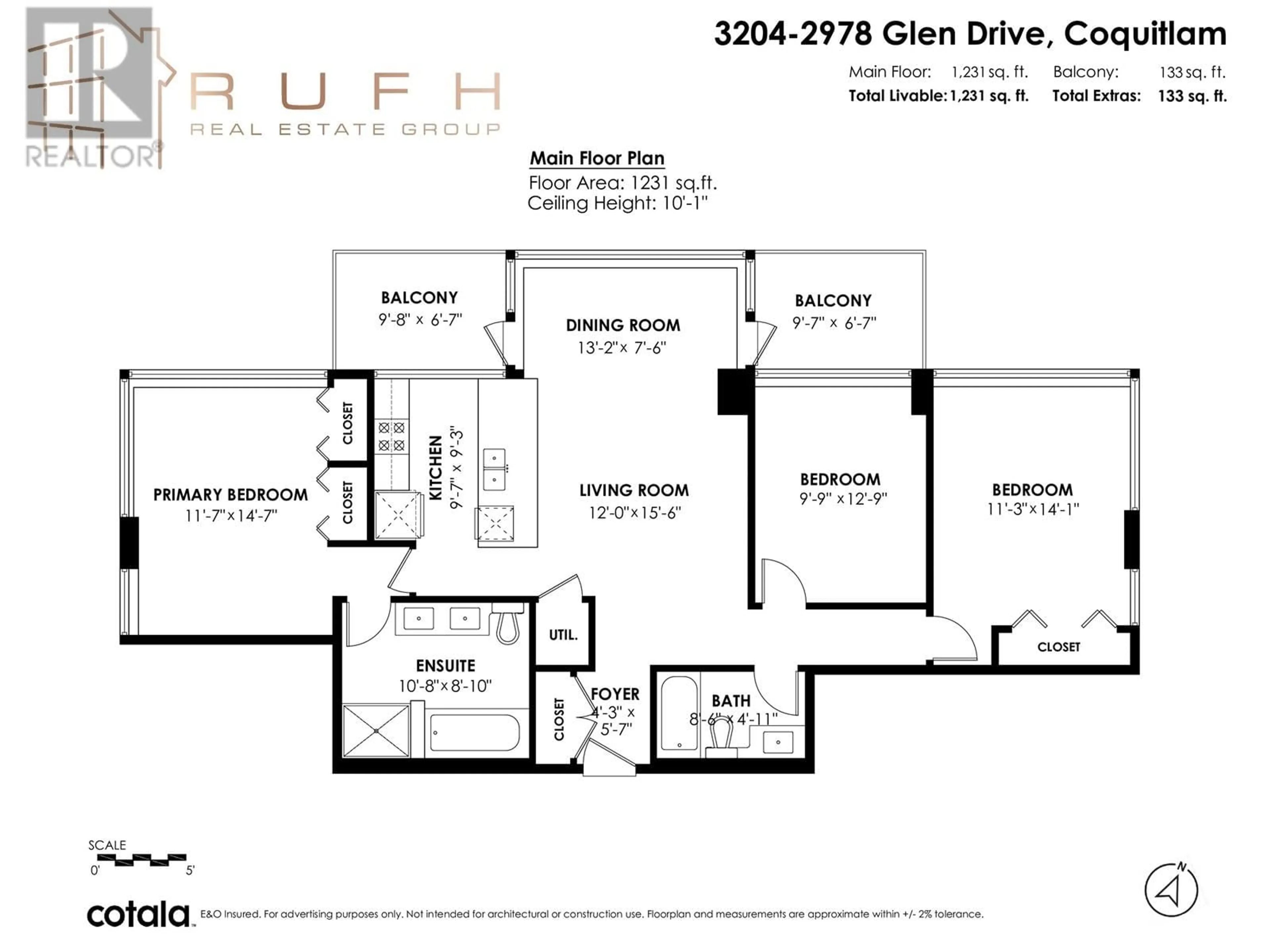 Floor plan for 3204 - 2978 GLEN DRIVE, Coquitlam British Columbia V3B0C3