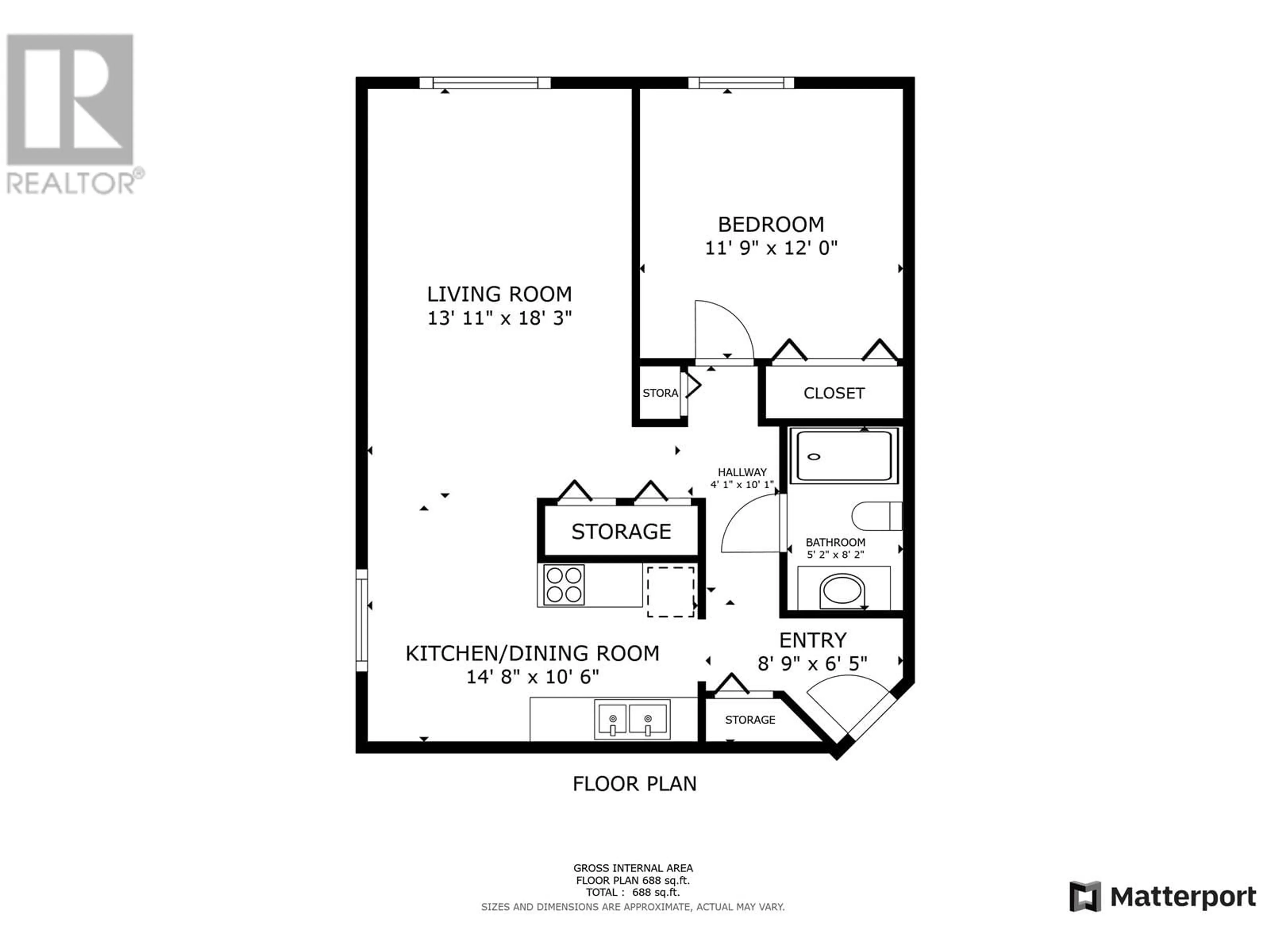 Floor plan for 209 - 10216 102 AVENUE, Fort St. John British Columbia V1J2E5