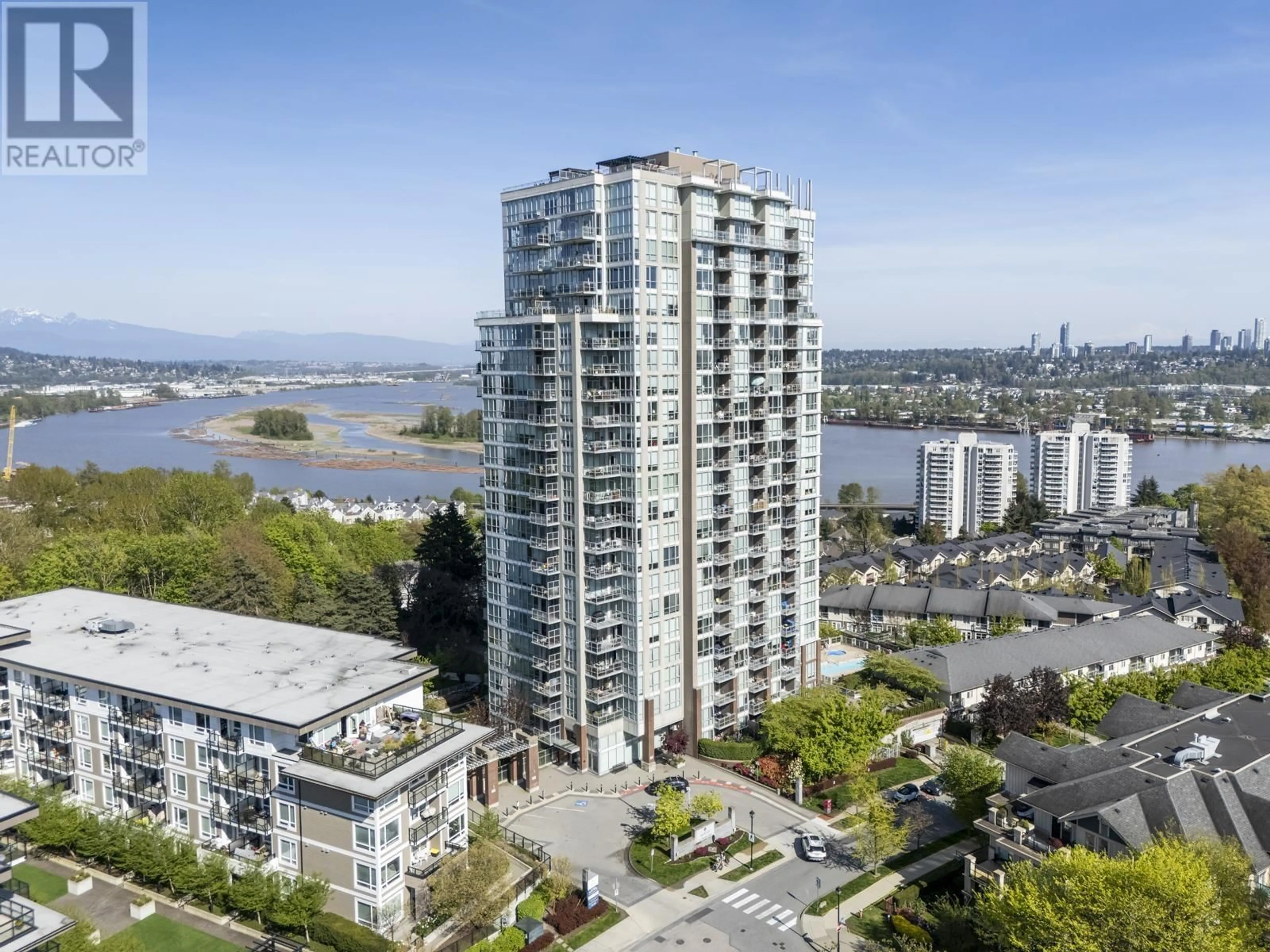 A pic from outside/outdoor area/front of a property/back of a property/a pic from drone, city buildings view from balcony for 1106 - 271 FRANCIS WAY, New Westminster British Columbia V3L0H2