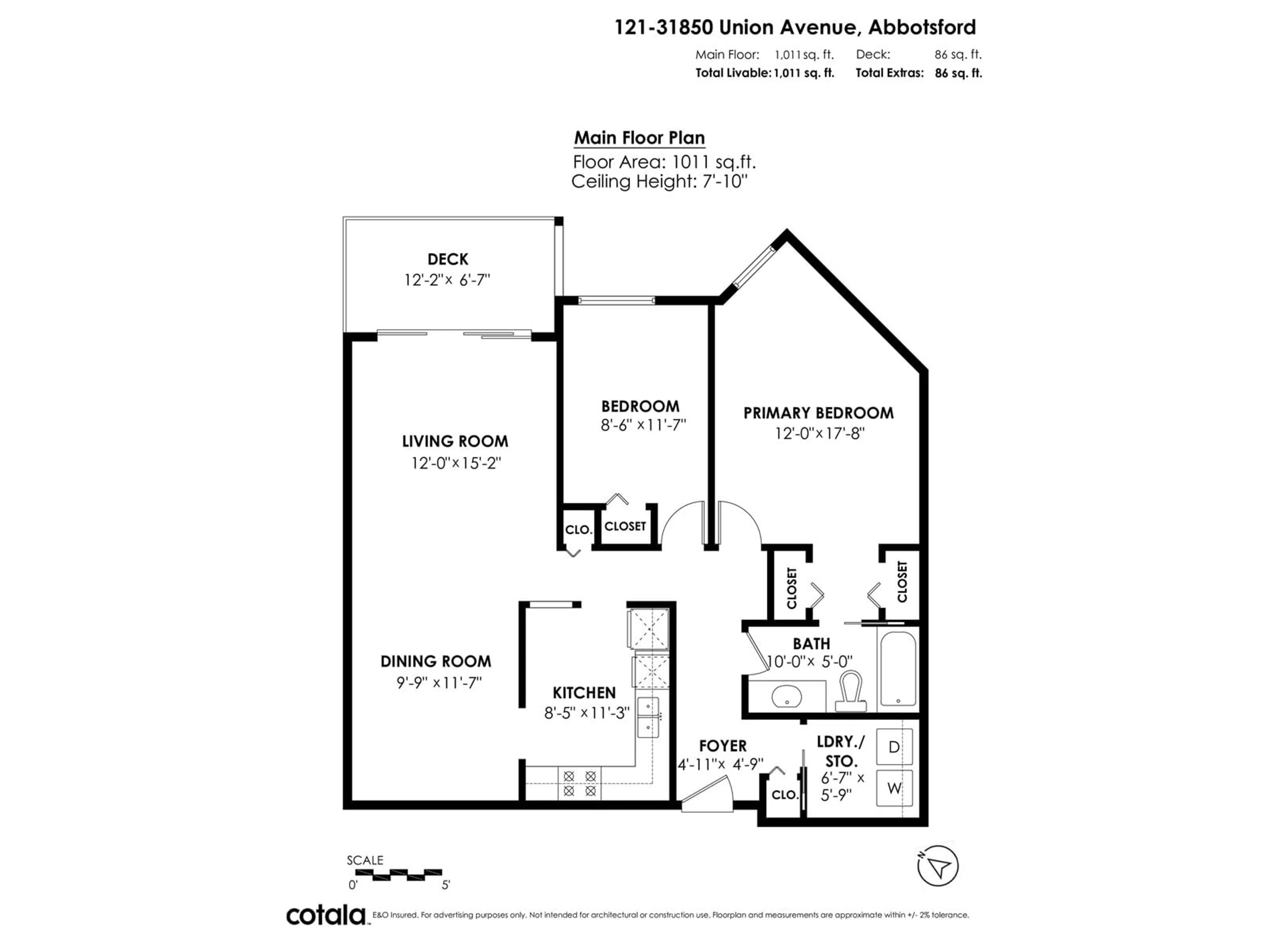 Floor plan for 121 - 31850 UNION, Abbotsford British Columbia V2T4V2
