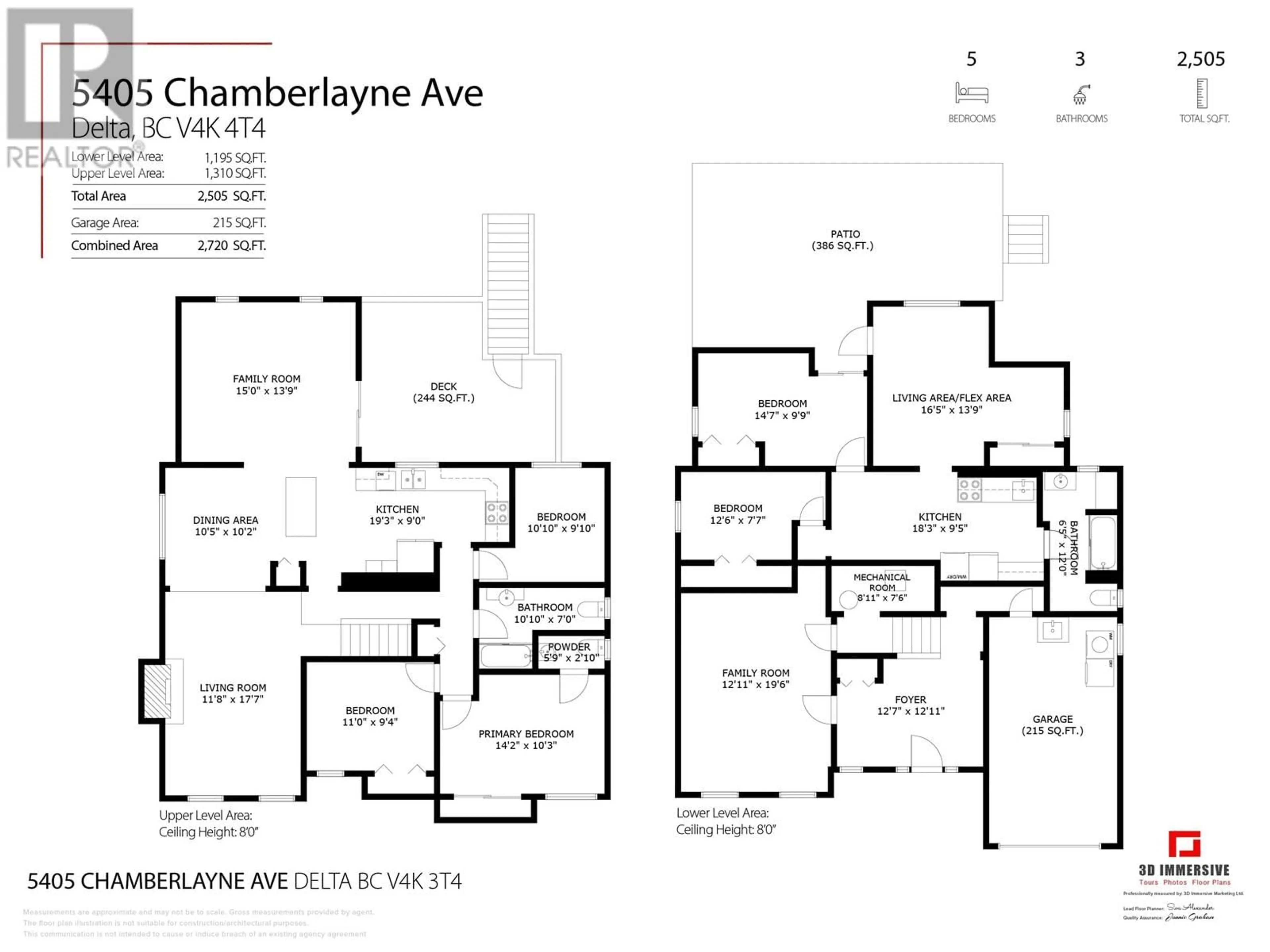 Floor plan for 5405 CHAMBERLAYNE AVENUE, Delta British Columbia V4K3T4