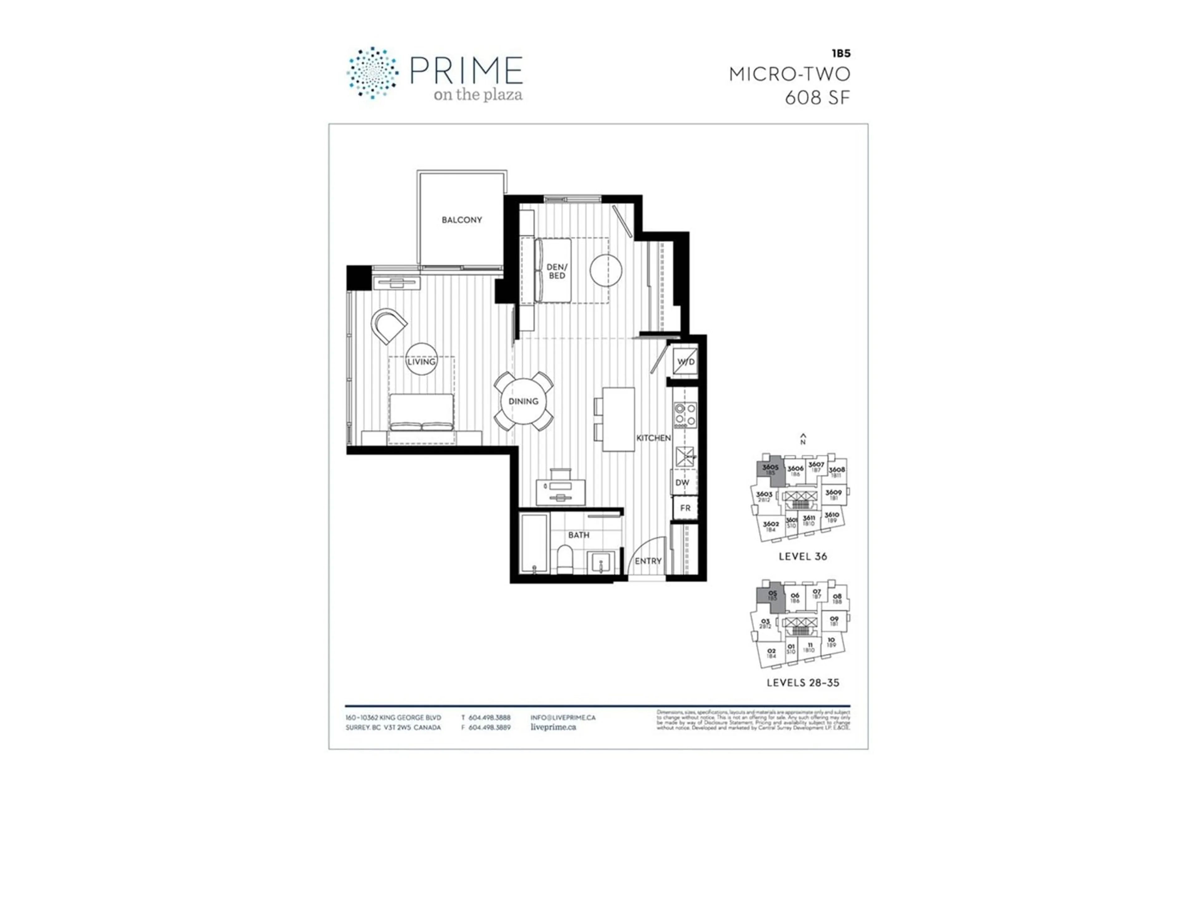 Floor plan for 3605 - 13438 CENTRAL, Surrey British Columbia V3T0N2