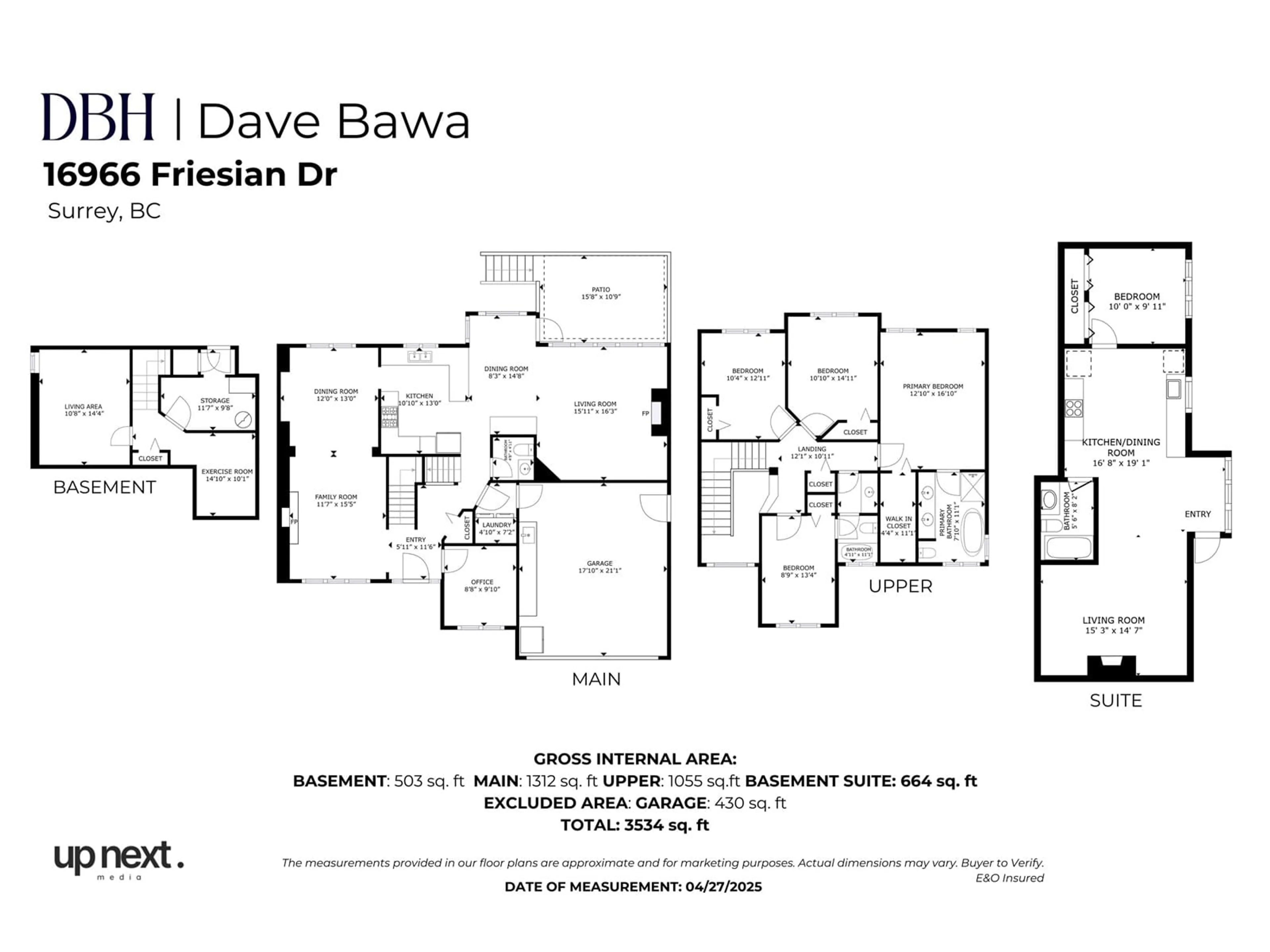 Floor plan for 16966 FRIESIAN, Surrey British Columbia V3S8P3