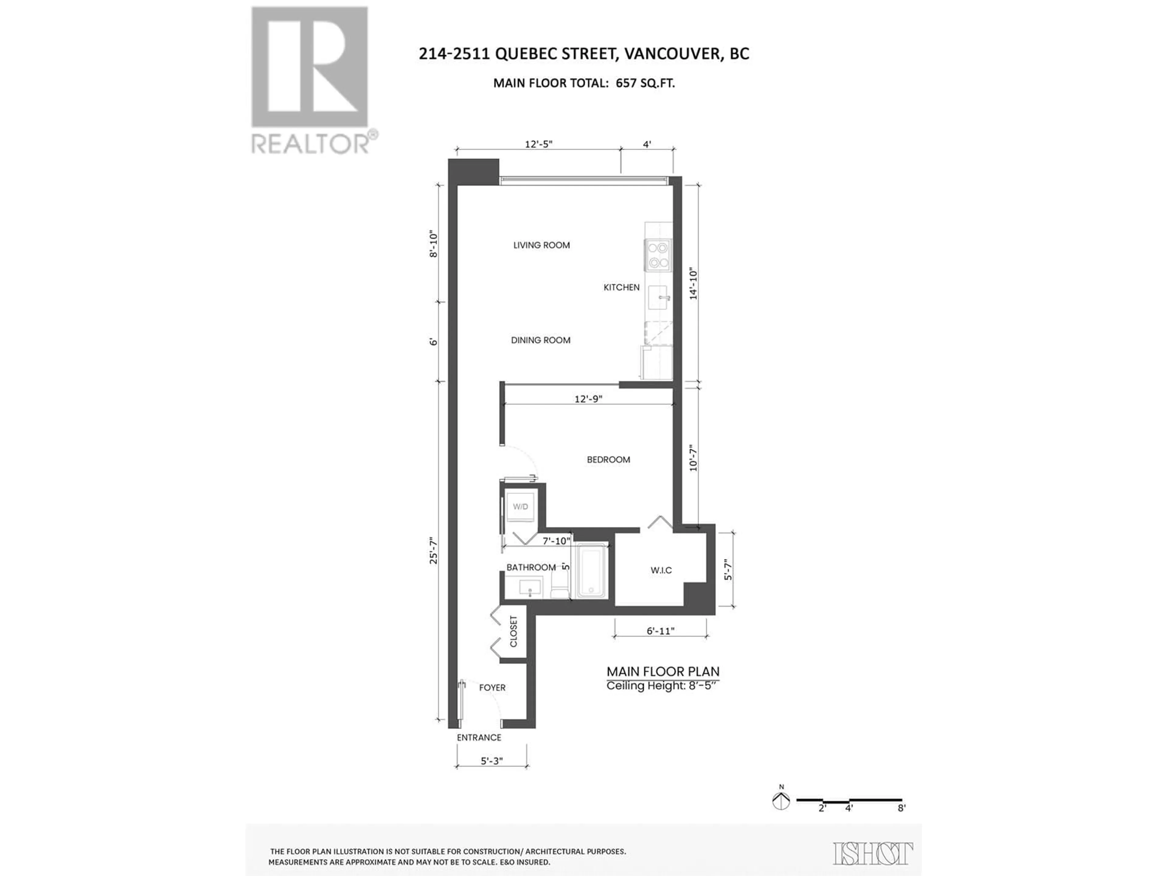 Floor plan for 213 - 2511 QUEBEC STREET, Vancouver British Columbia V5T0B6