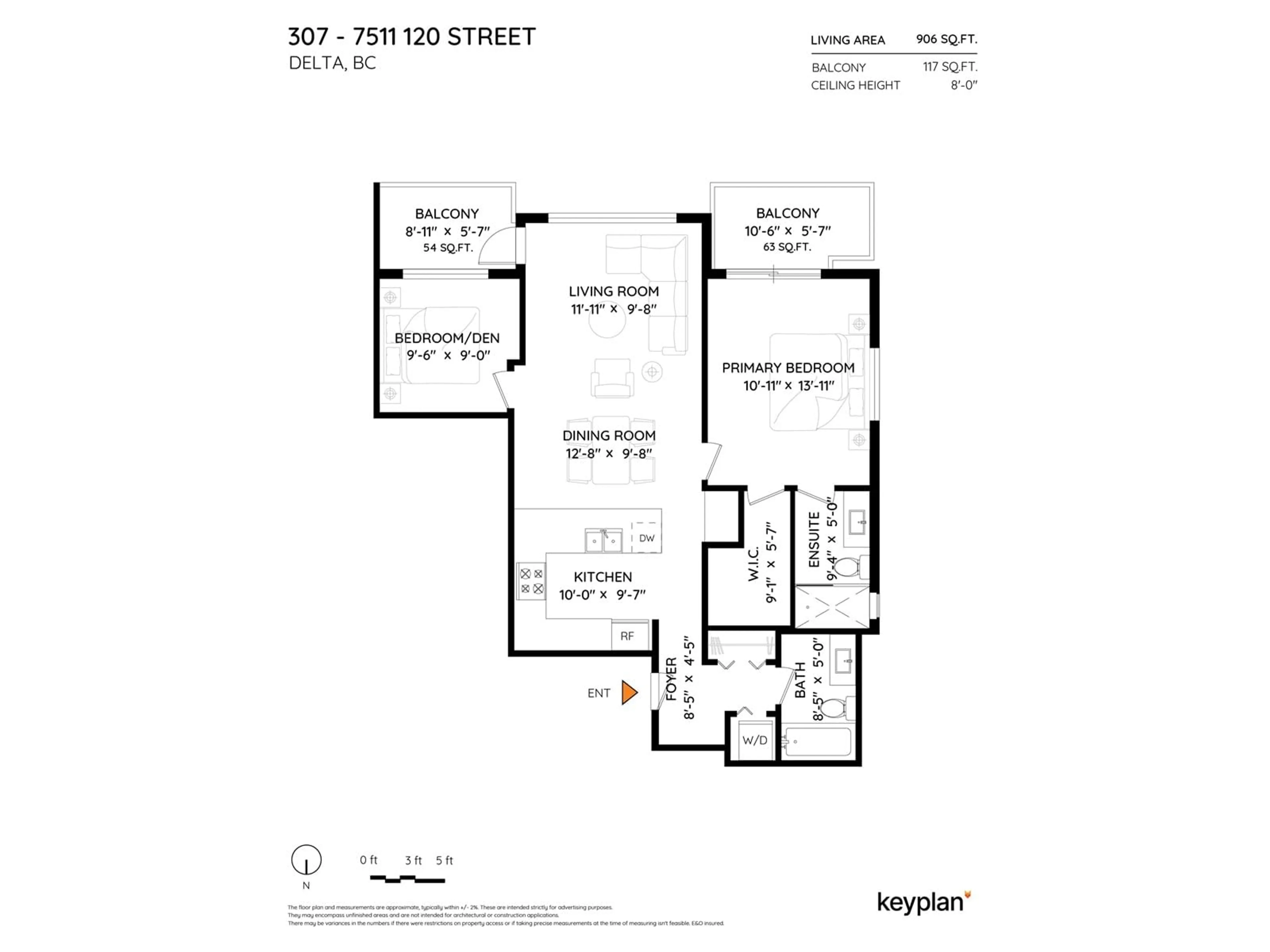 Floor plan for 307 - 7511 120, Delta British Columbia V4C0C1