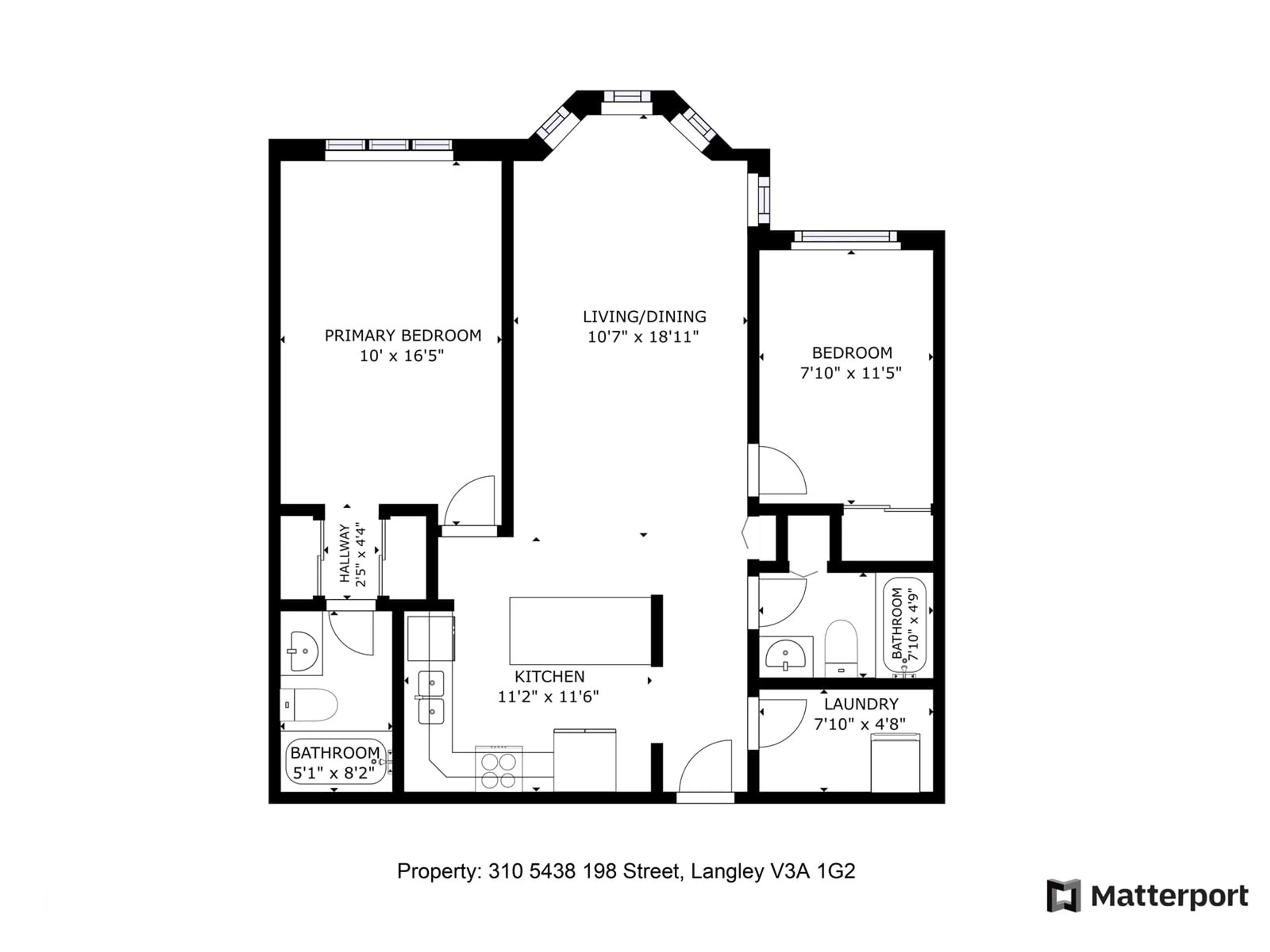 Floor plan for 310 - 5438 198, Langley British Columbia V3A1G2