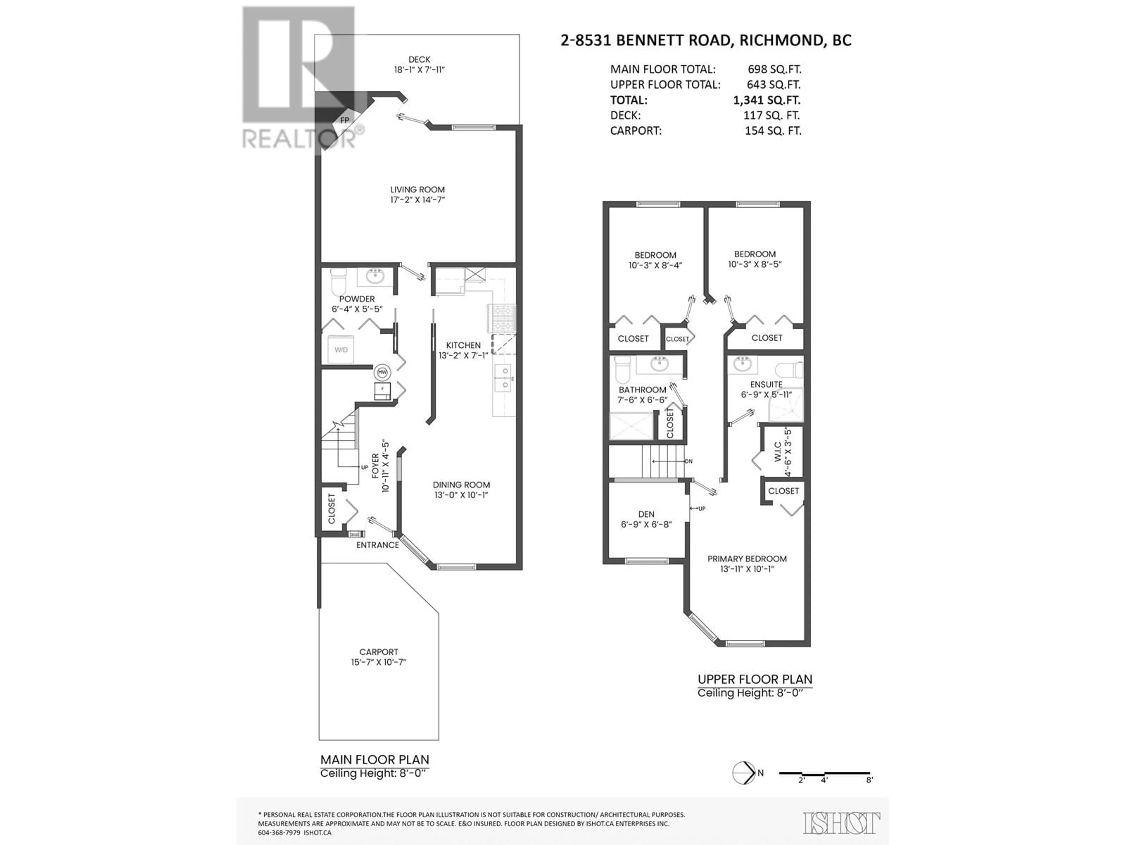 Floor plan for 2 - 8531 BENNETT ROAD, Richmond British Columbia V6Y3M6