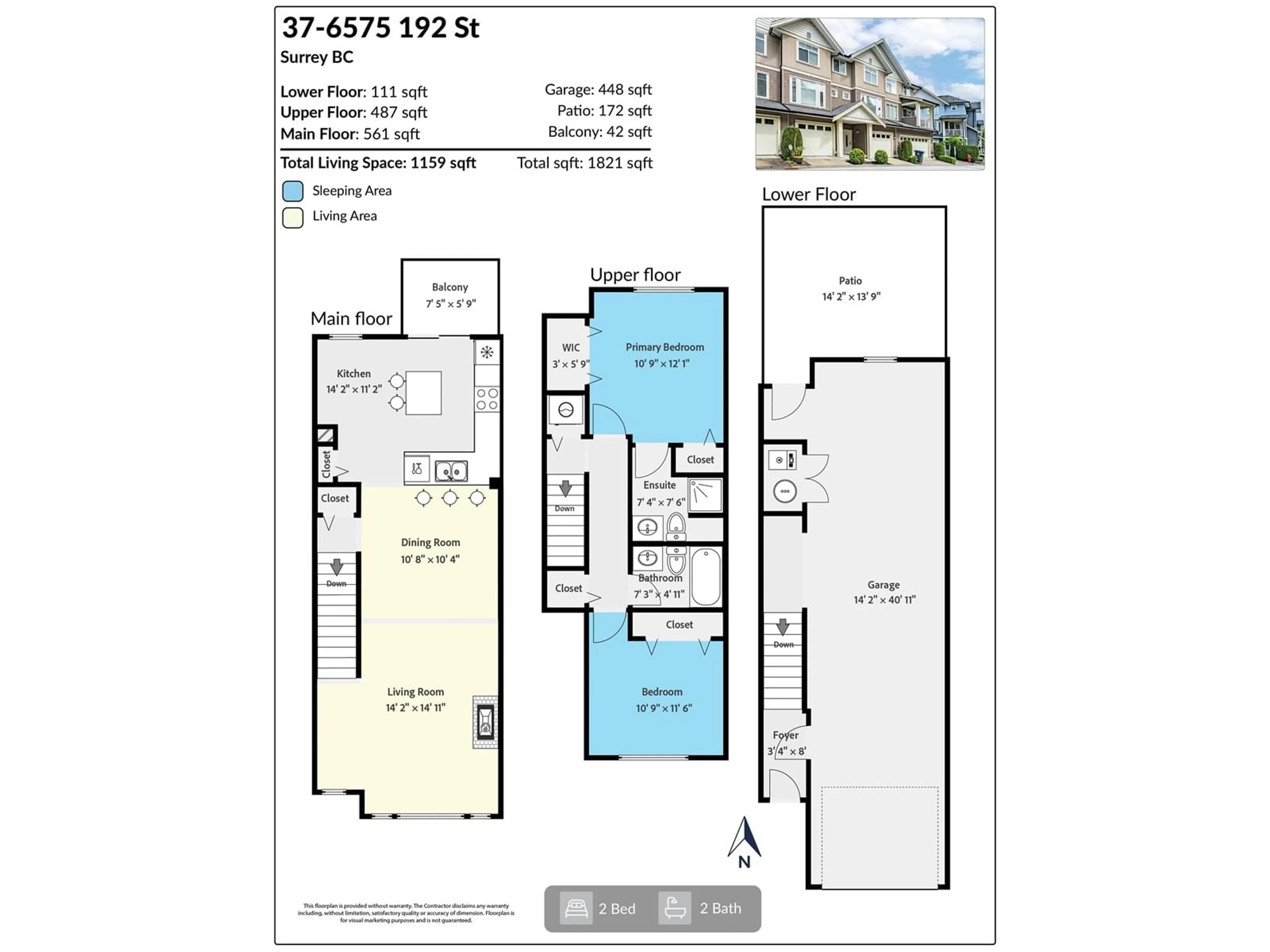 Floor plan for 37 - 6575 192, Surrey British Columbia V4N5T8
