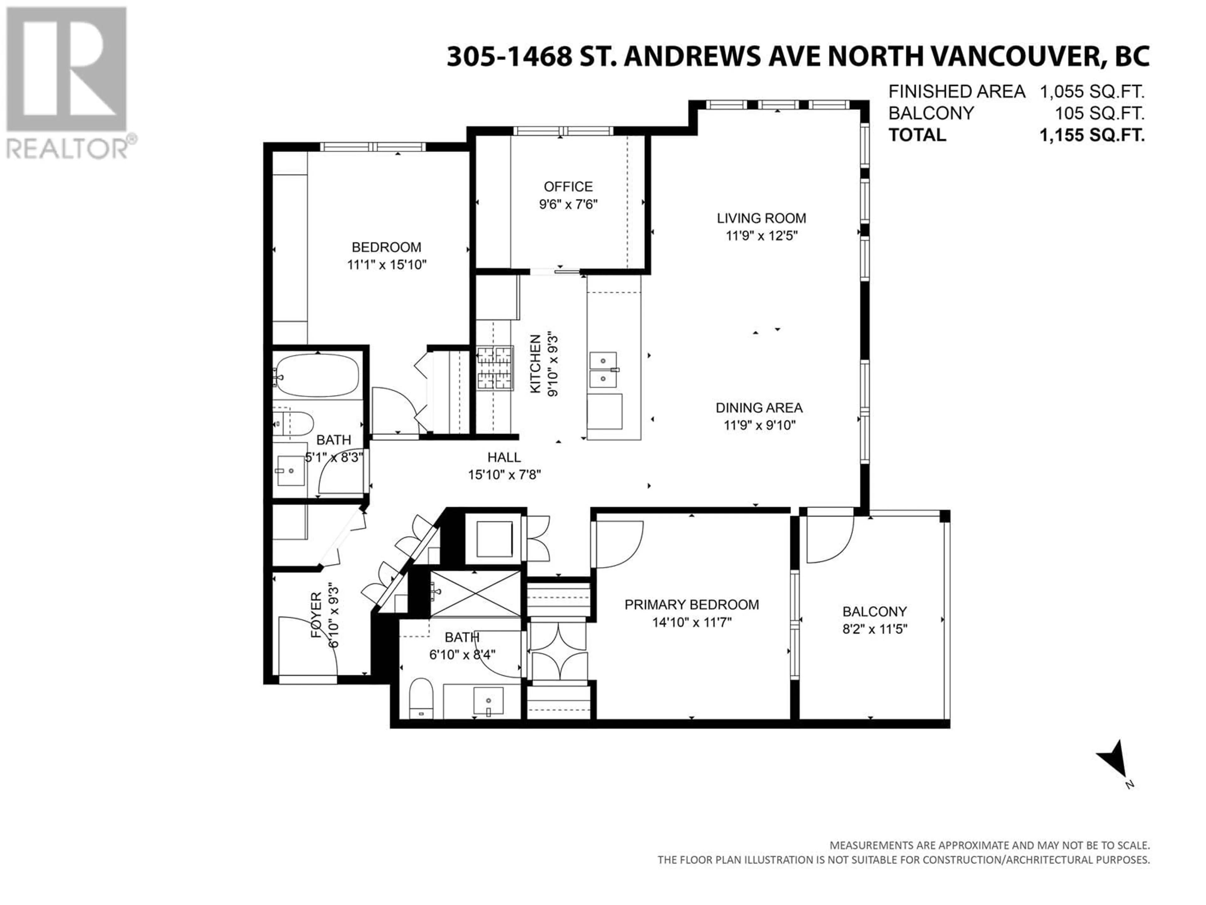 Floor plan for 305 - 1468 ST. ANDREWS AVENUE, North Vancouver British Columbia V7L0A8