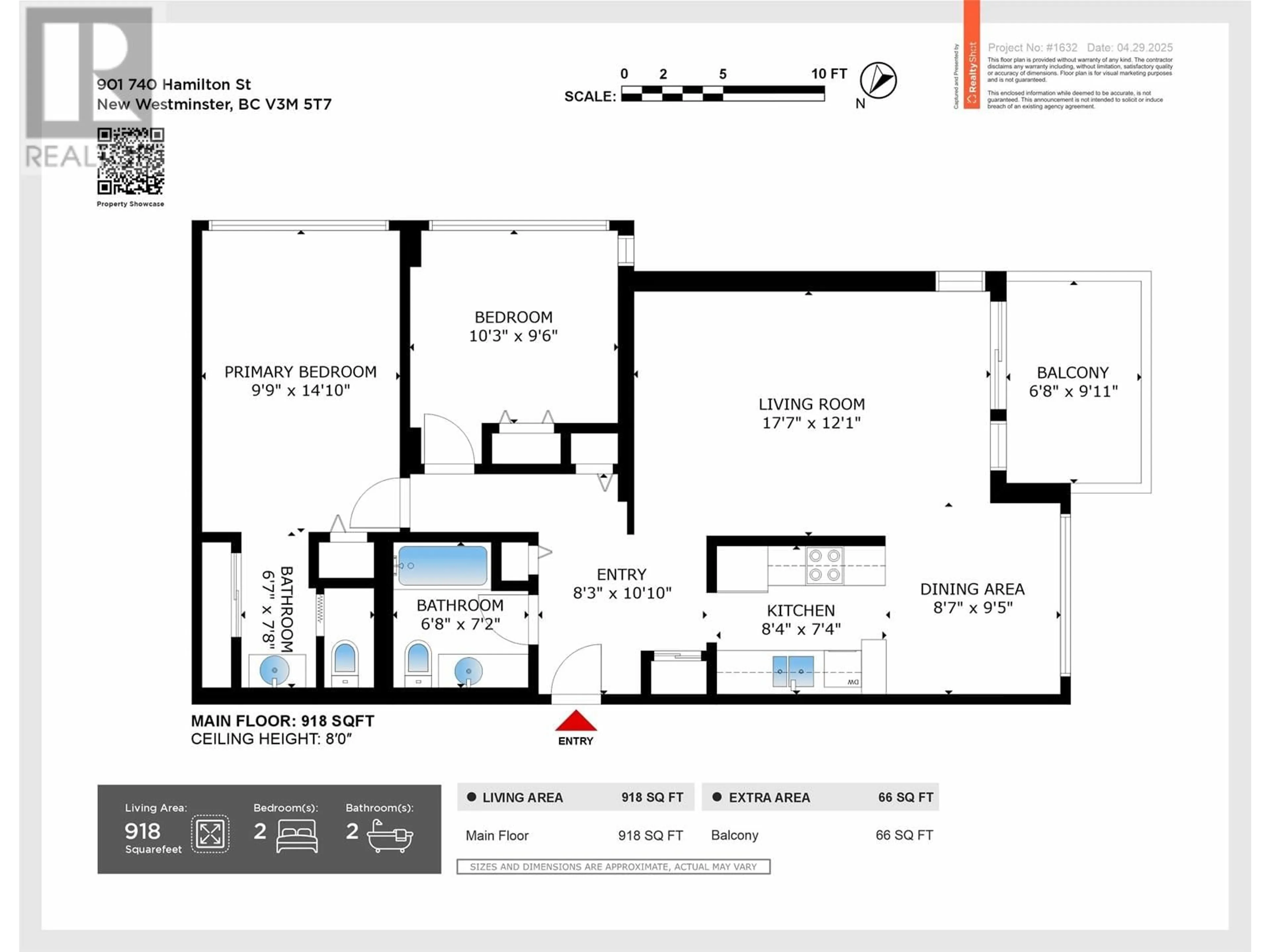 Floor plan for 901 - 740 HAMILTON STREET, New Westminster British Columbia V3M5T7