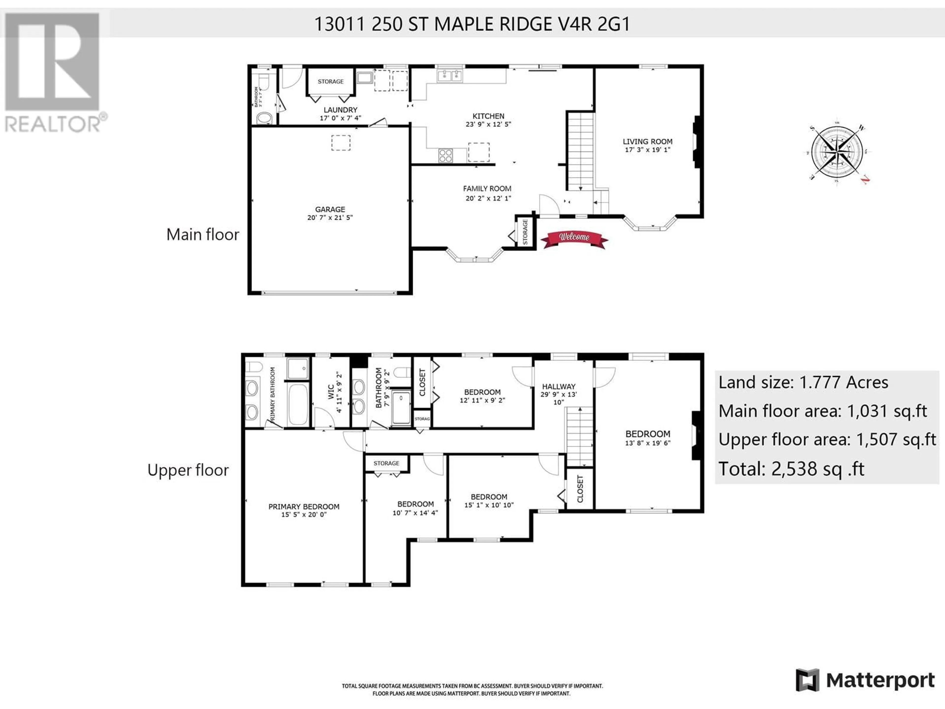 Floor plan for 13011 250 STREET, Maple Ridge British Columbia V4R2G1