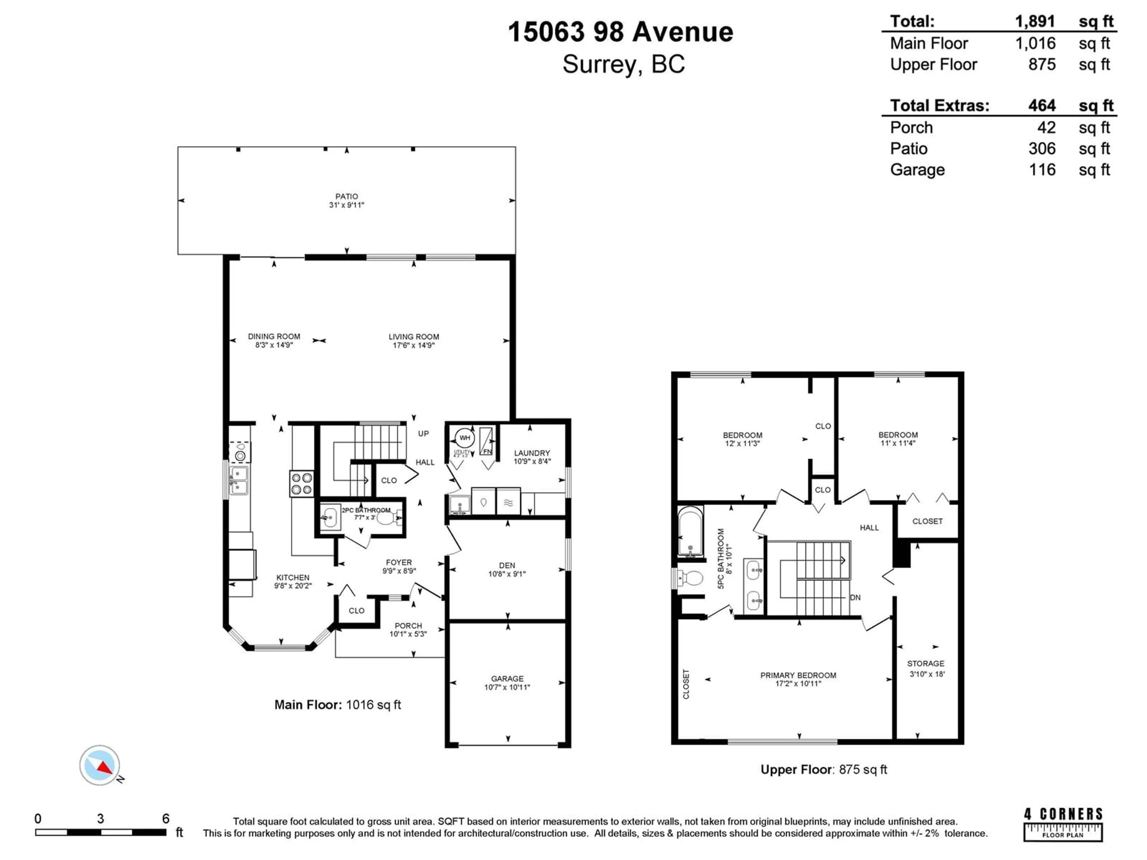 Floor plan for 15063 98, Surrey British Columbia V3R5W9