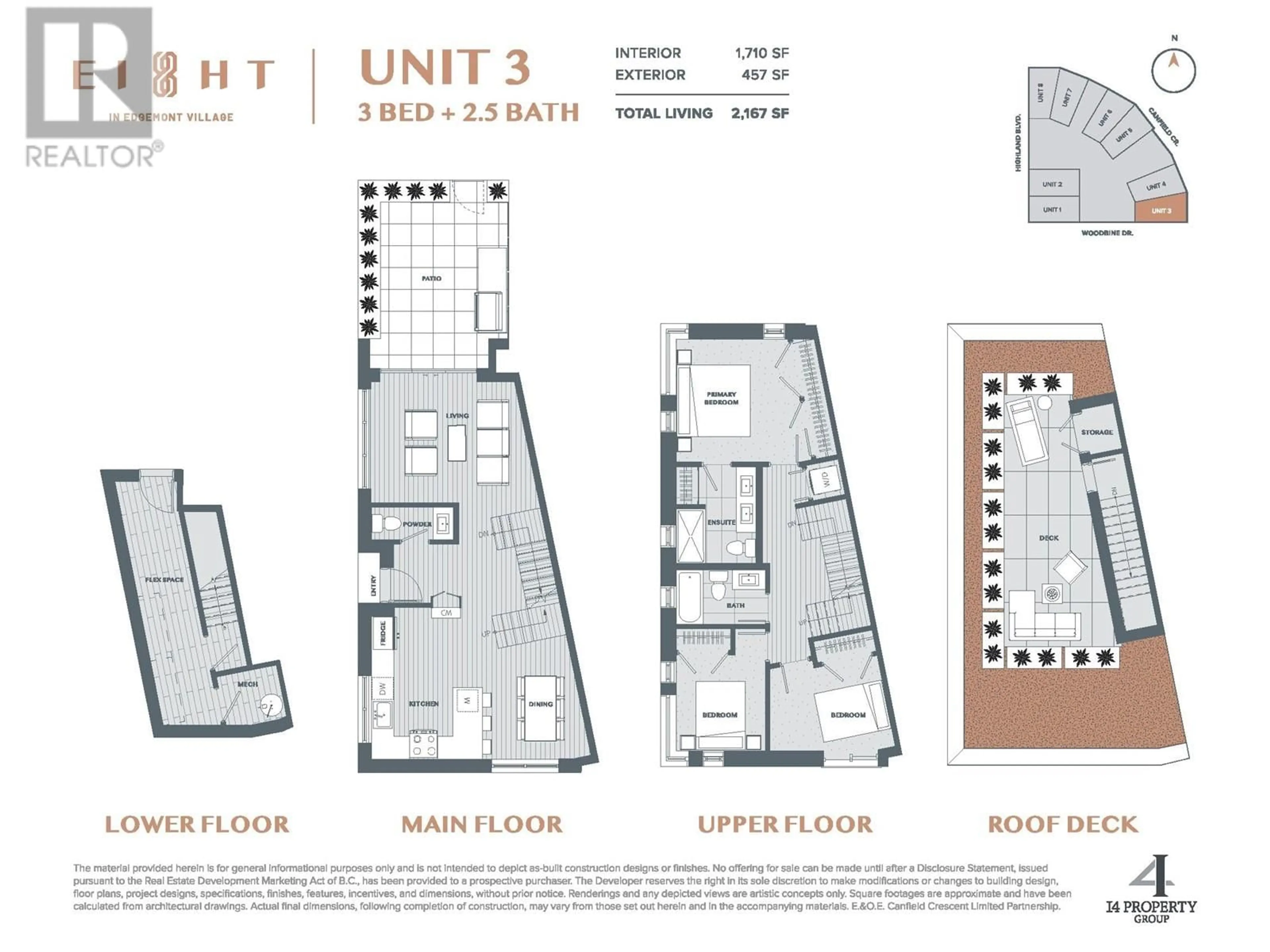 Floor plan for 3 - 3155 CANFIELD CRESCENT, North Vancouver British Columbia V0V0V0