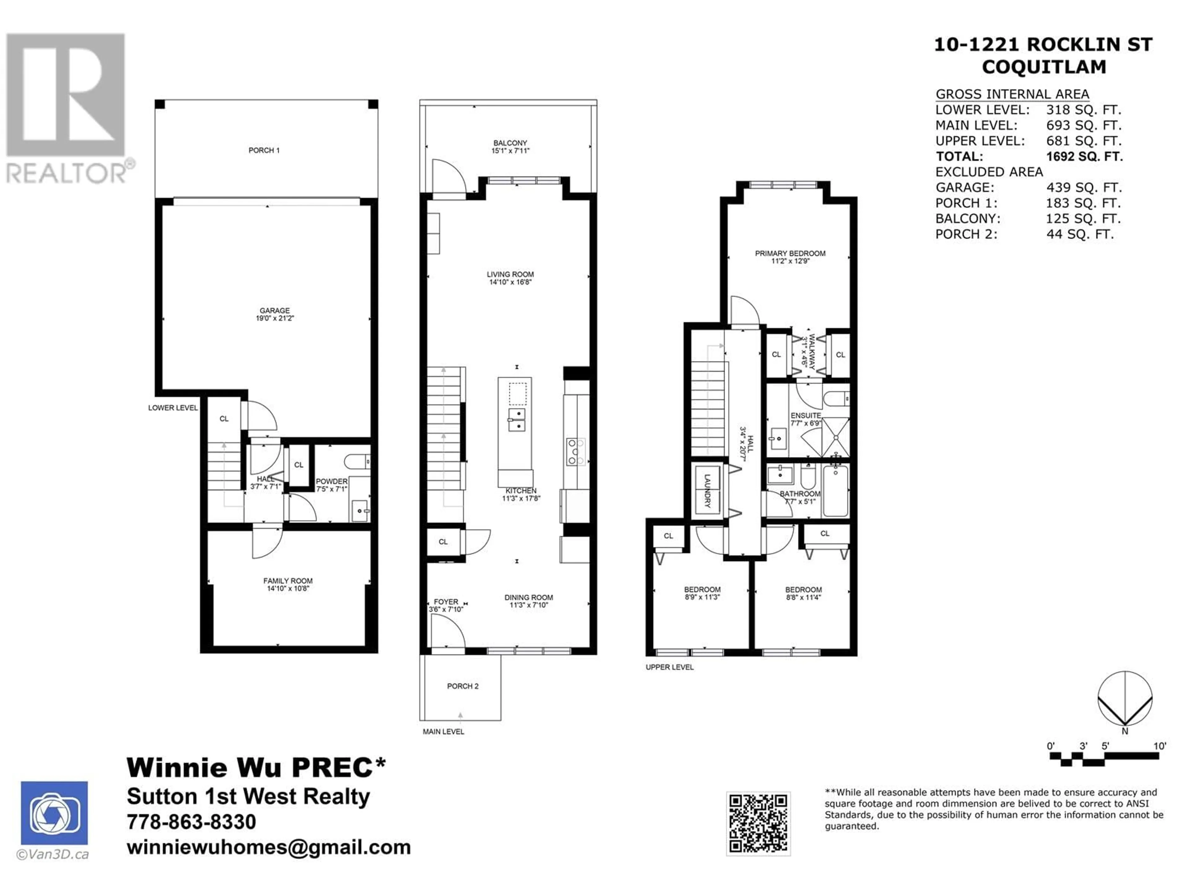 Floor plan for 10 - 1221 ROCKLIN STREET, Coquitlam British Columbia V3B0N7