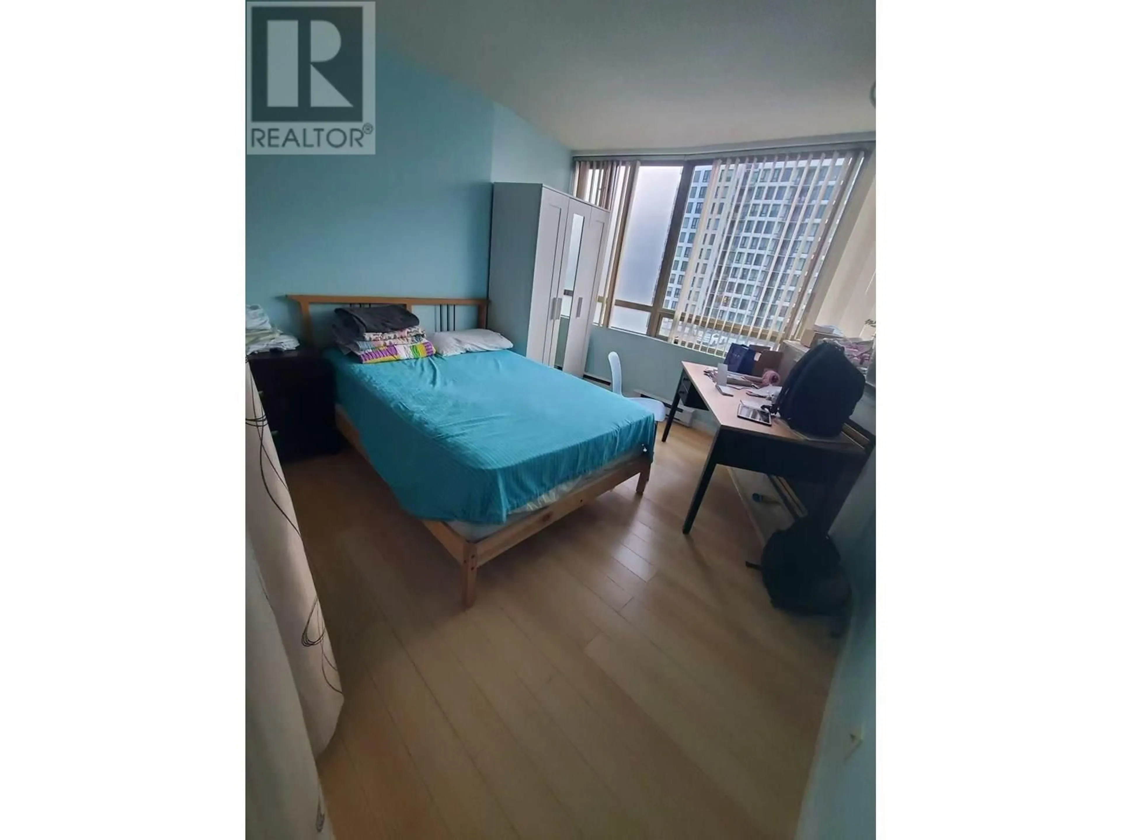 Bedroom with bed, wood/laminate floor for 602 - 7995 WESTMINSTER HIGHWAY, Richmond British Columbia V6Y3Y5
