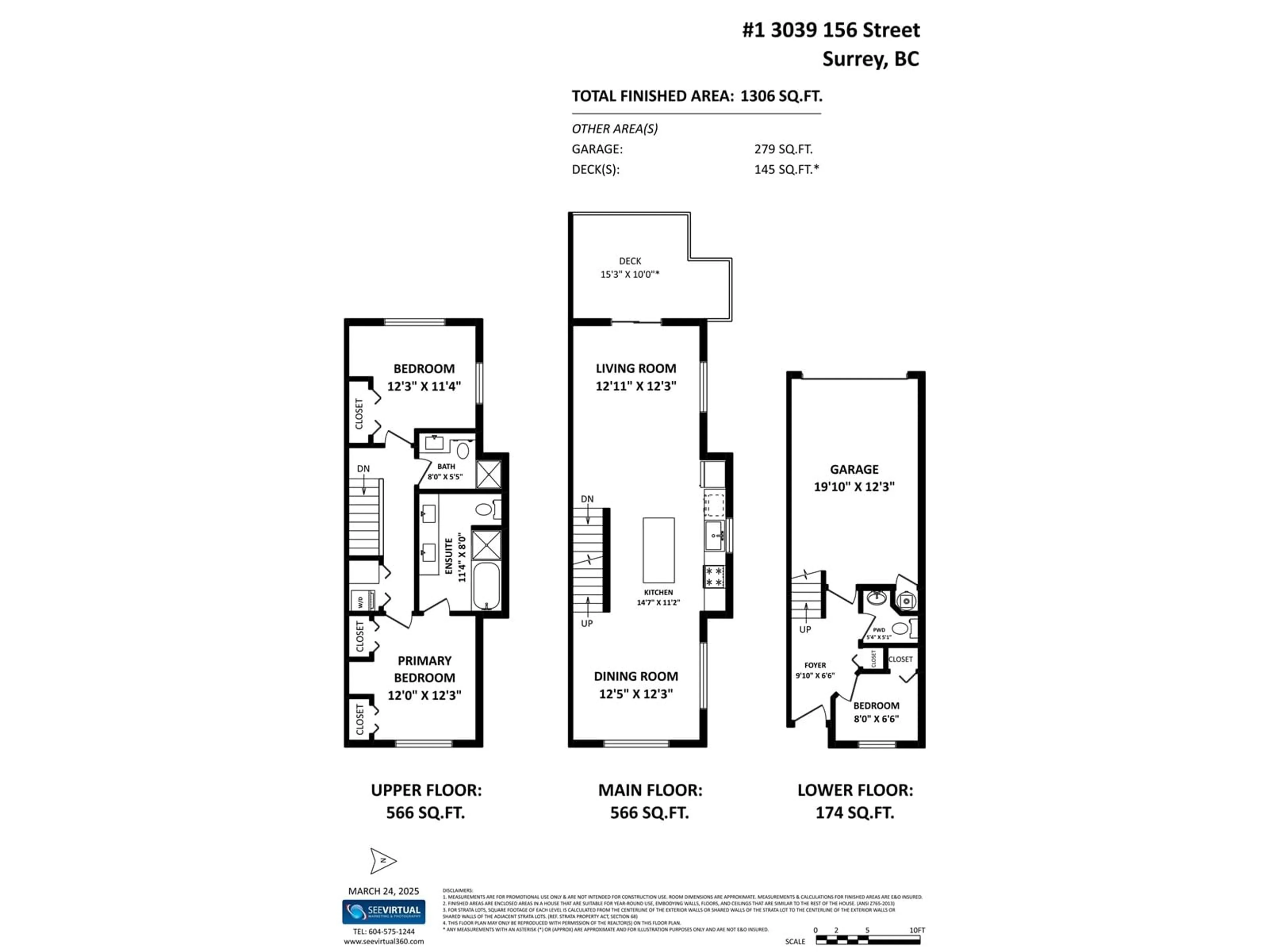 Floor plan for 1 - 3039 156, Surrey British Columbia V3Z6T5