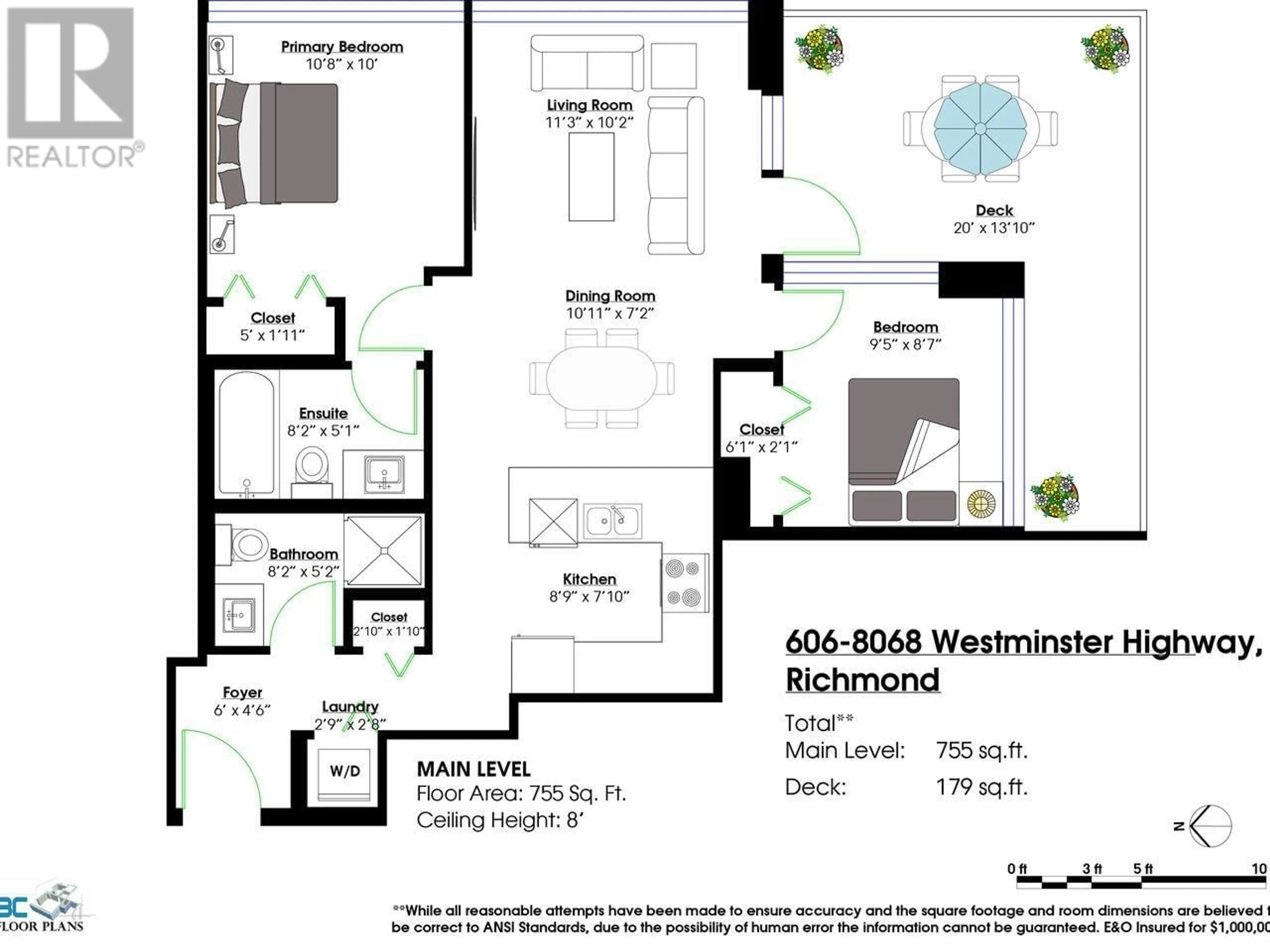 Floor plan for 606 - 8068 WESTMINSTER HIGHWAY, Richmond British Columbia V6X0C6
