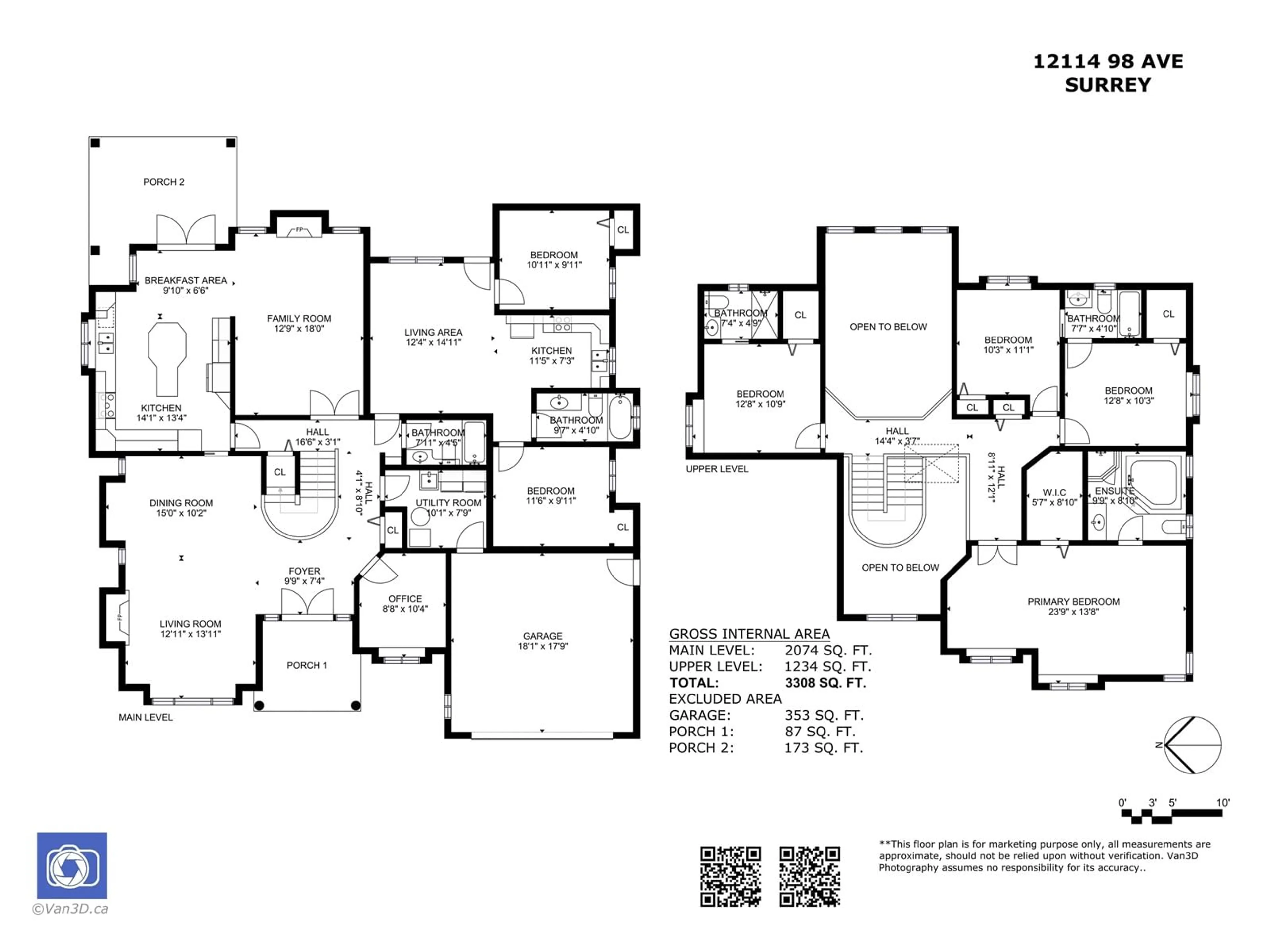 Floor plan for 12114 98, Surrey British Columbia V3V2J8